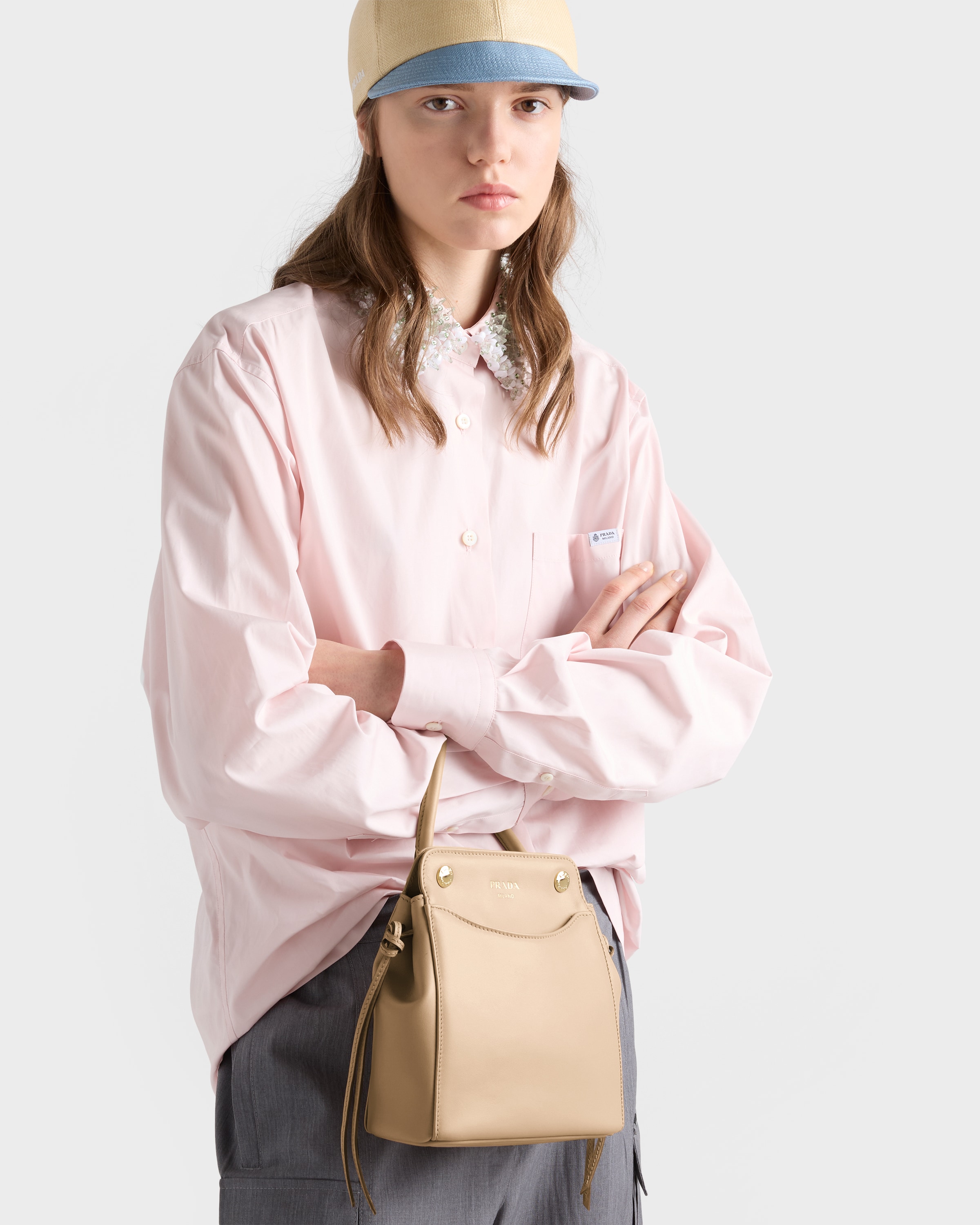Sand Beige Prada Carry mini leather handbag | PRADA - United States