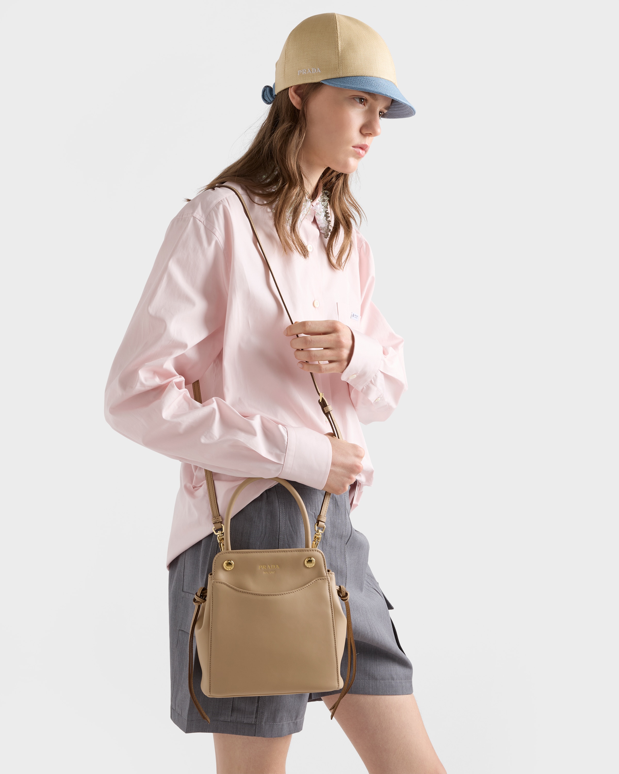 PRADA バッグ ハラコ ボストン ベージュ Sand Beige Prada Carry Mini Leather Handbag | PRADA - United States