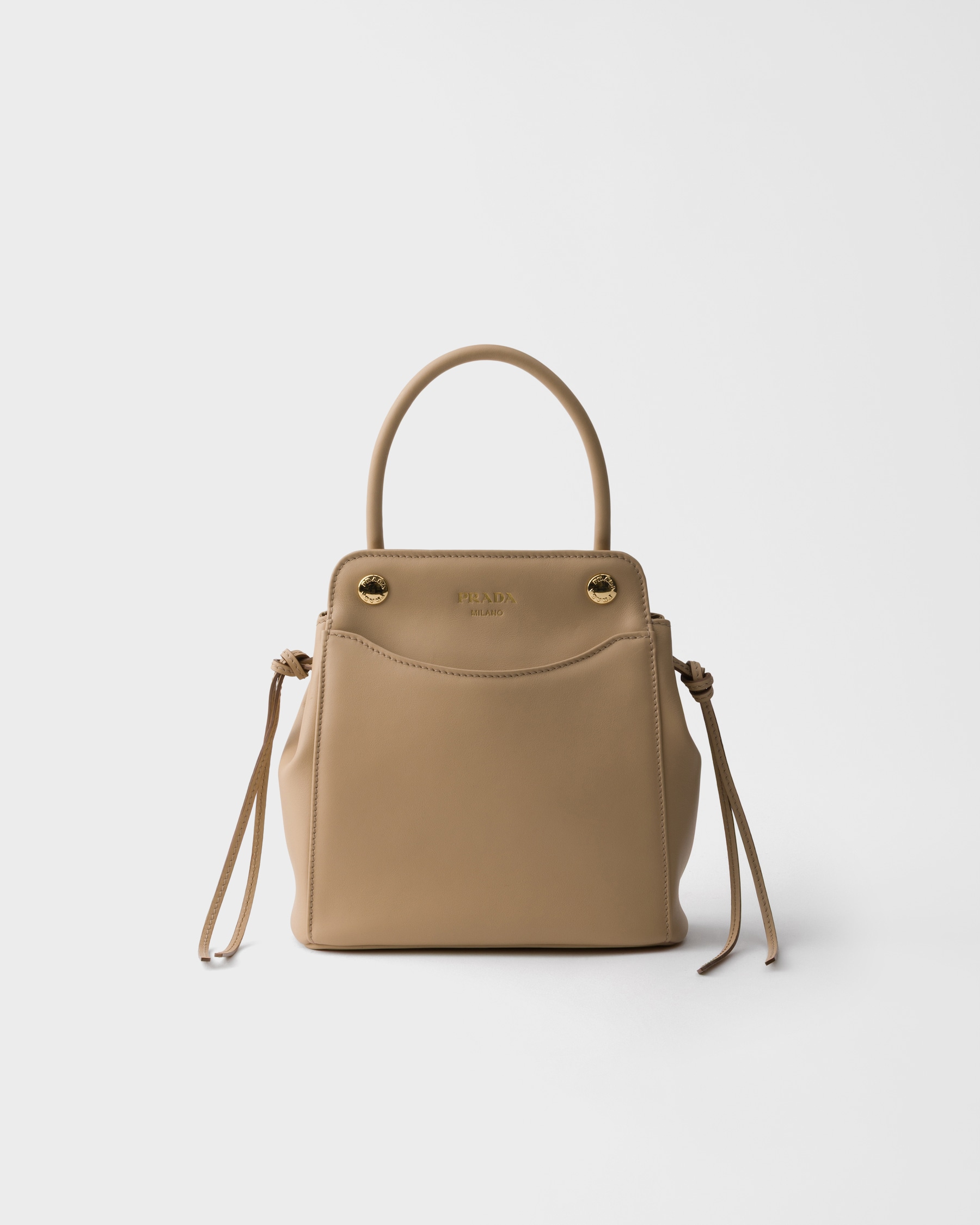 Sand Beige Prada Carry Mini Leather Handbag | PRADA - United States