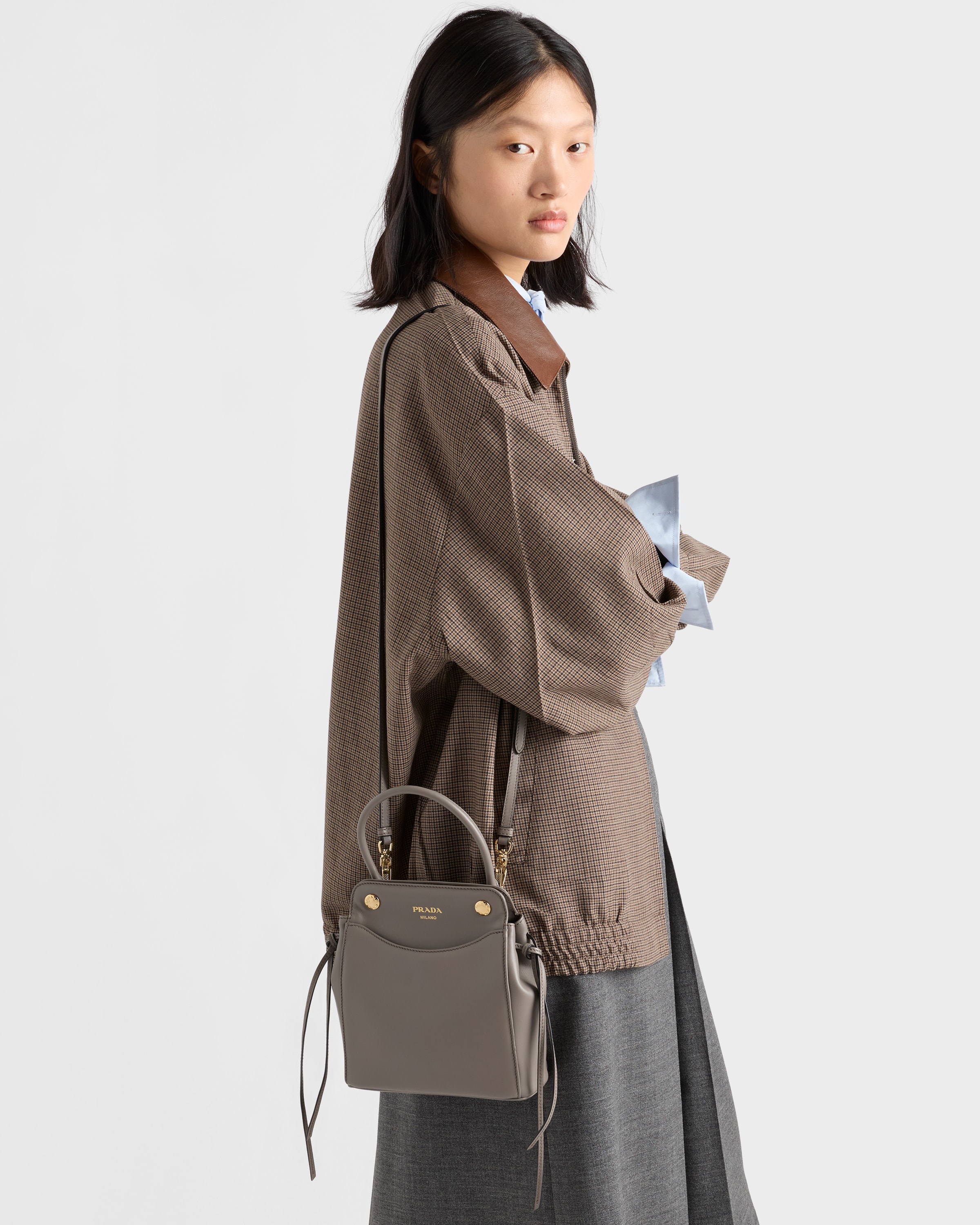 Clay Prada Carry Mini Leather Handbag | PRADA - Japan