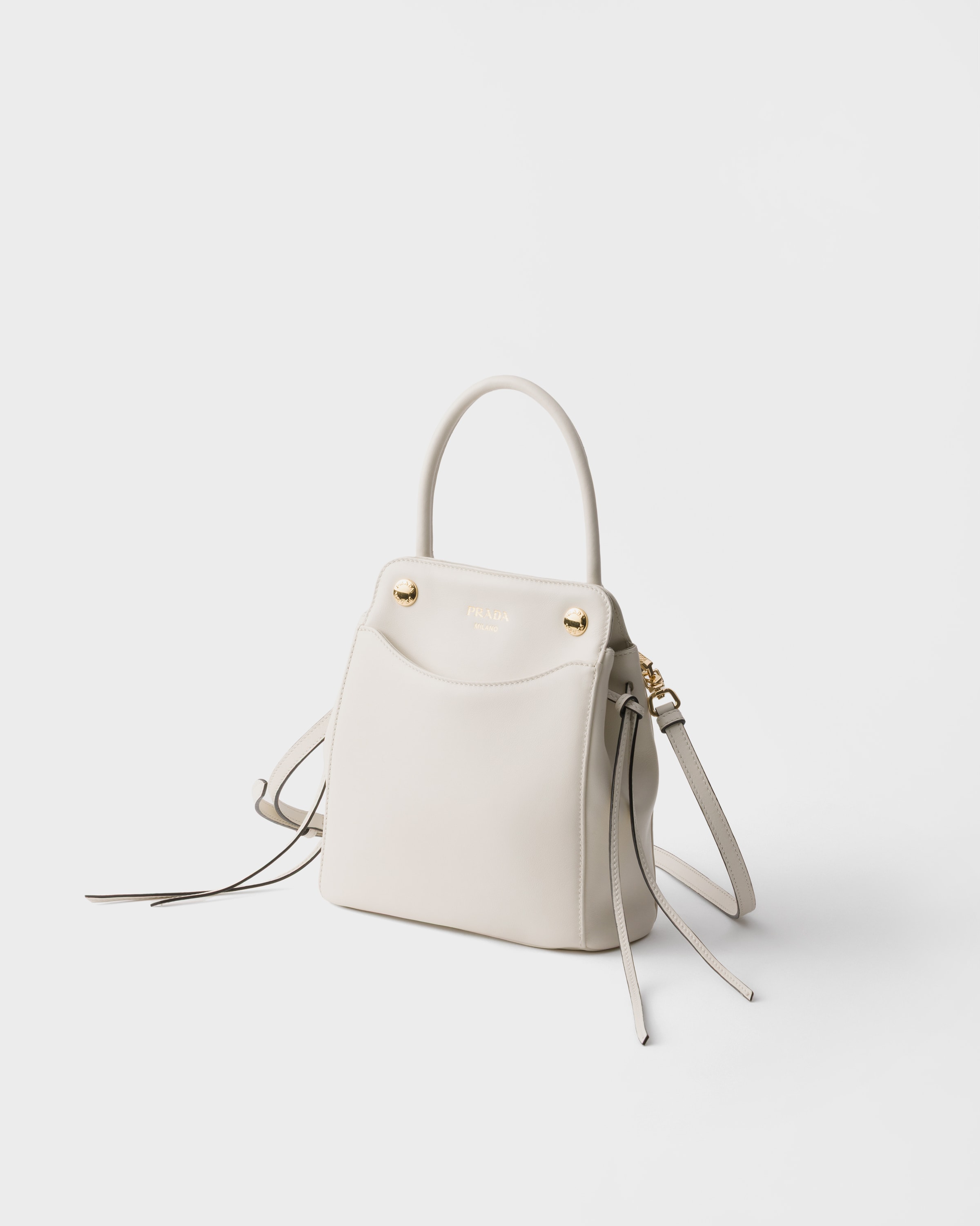 ⭐️PRADA⭐️プラダ ギャザー 2way ハンドバッグ ホワイト レザー ホワイト プラダ キャリー ミニ レザー ハンドバッグ | PRADA - 日本