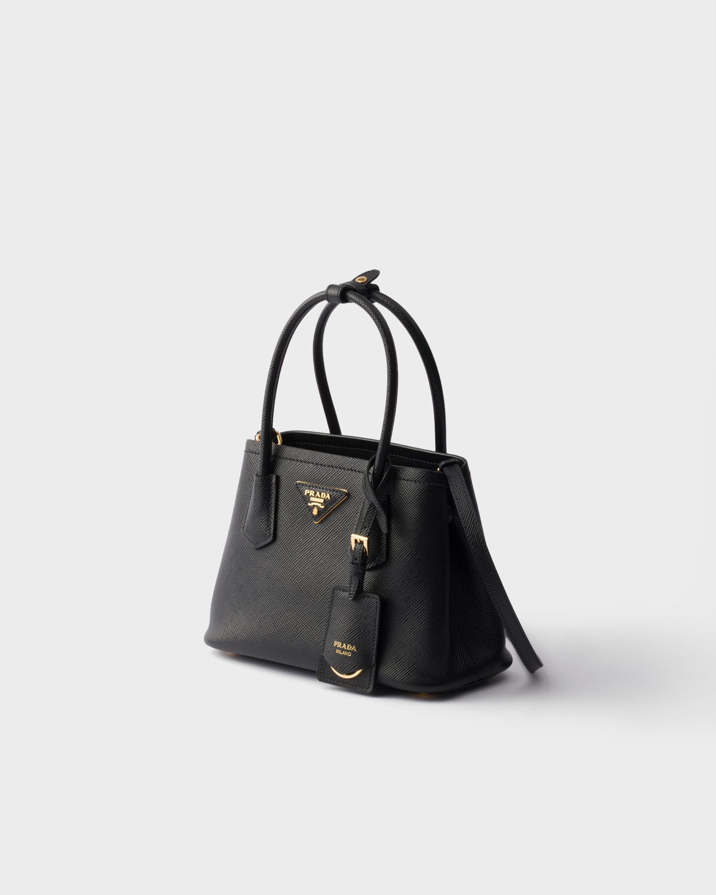 プラダ サフィアーノ  2way ブラック ブラック プラダ ダブル サフィアーノレザー ミニバッグ | PRADA - 日本