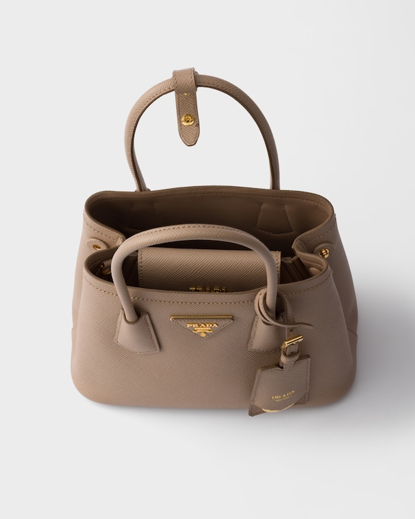 Prada Double Saffiano leather mini-bag - Cameo Prada Double Saffiano leather mini-bag - Cameo