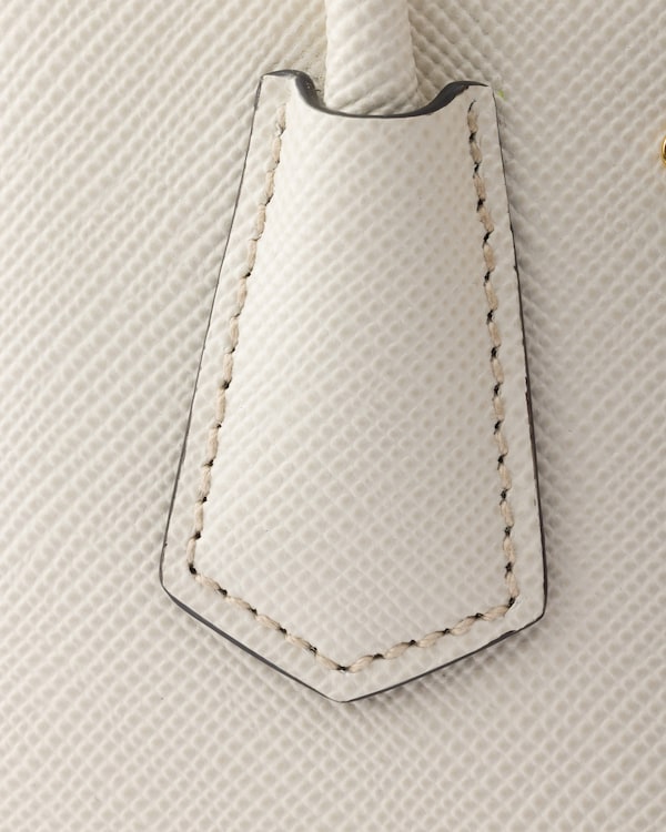 Prada Double Saffiano leather mini-bag - Chalk White/Black Prada Double Saffiano leather mini-bag - Chalk White/Black