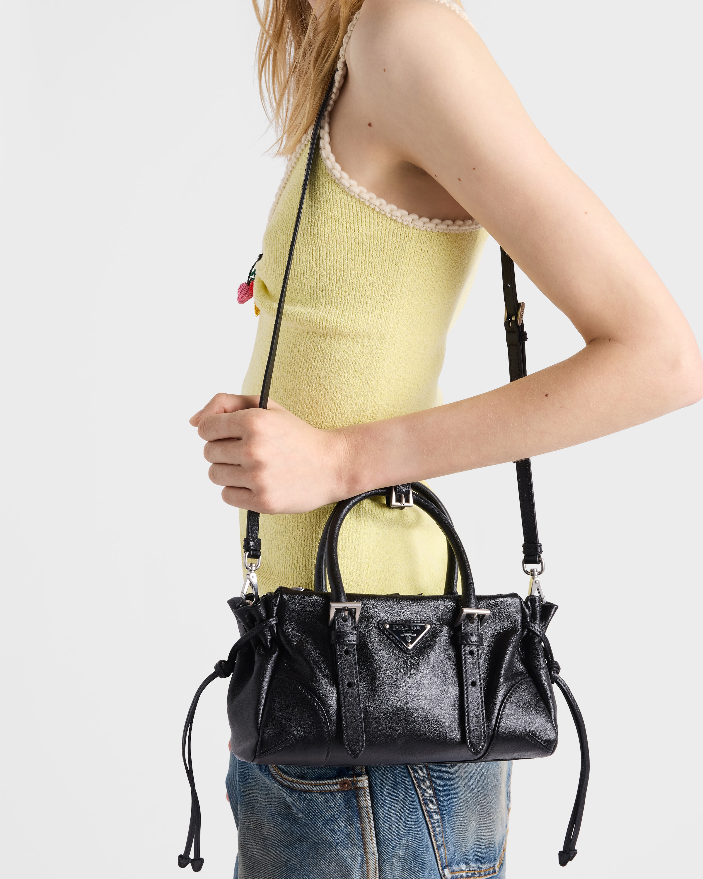 Black Prada Bonnie small leather bag | PRADA - United States