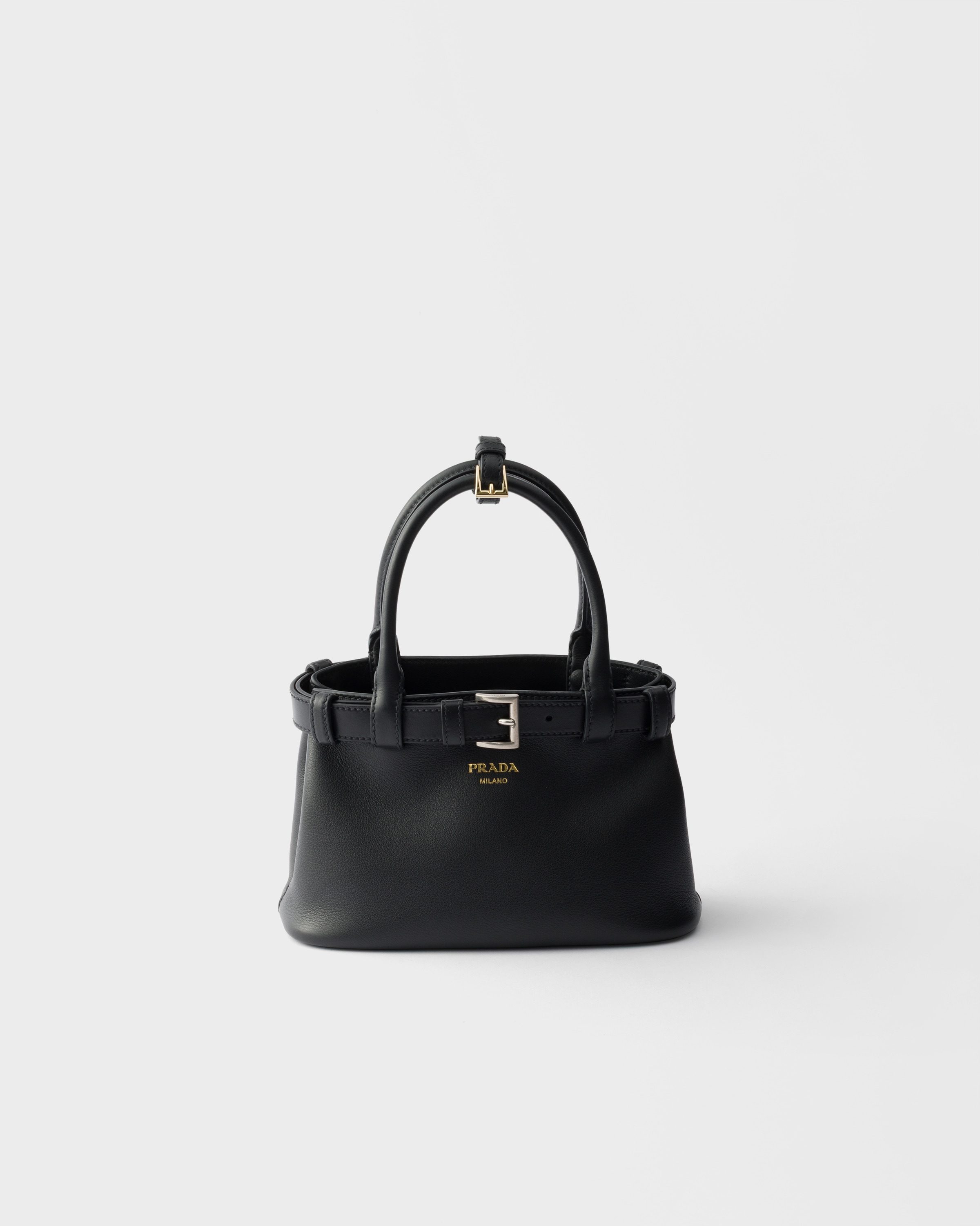 ブラック プラダ バックル スモール レザーバッグ ベルト付 | PRADA - 日本