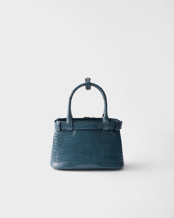Prada Buckle small crocodile leather handbag - Marina Blue Prada Buckle small crocodile leather handbag - Marina Blue