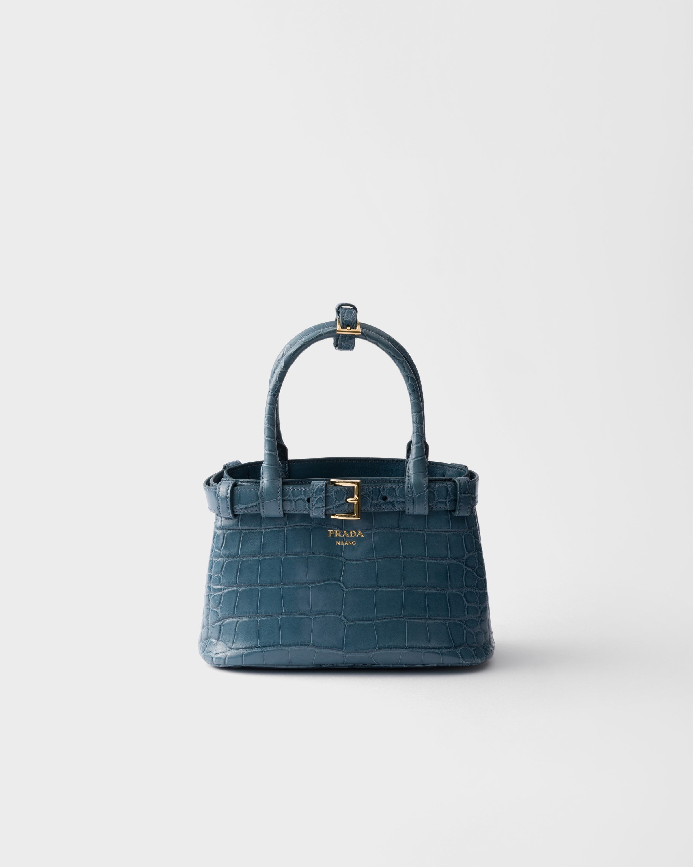 ⭐*)様 PRADA ハンドバッグ マリナブルー プラダ バックル スモール クロコダイルレザー