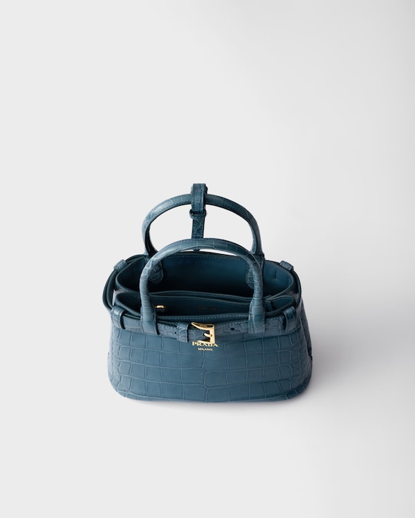 Prada Buckle small crocodile leather handbag - Marina Blue Prada Buckle small crocodile leather handbag - Marina Blue