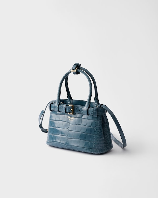 Prada Buckle small crocodile leather handbag - Marina Blue Prada Buckle small crocodile leather handbag - Marina Blue