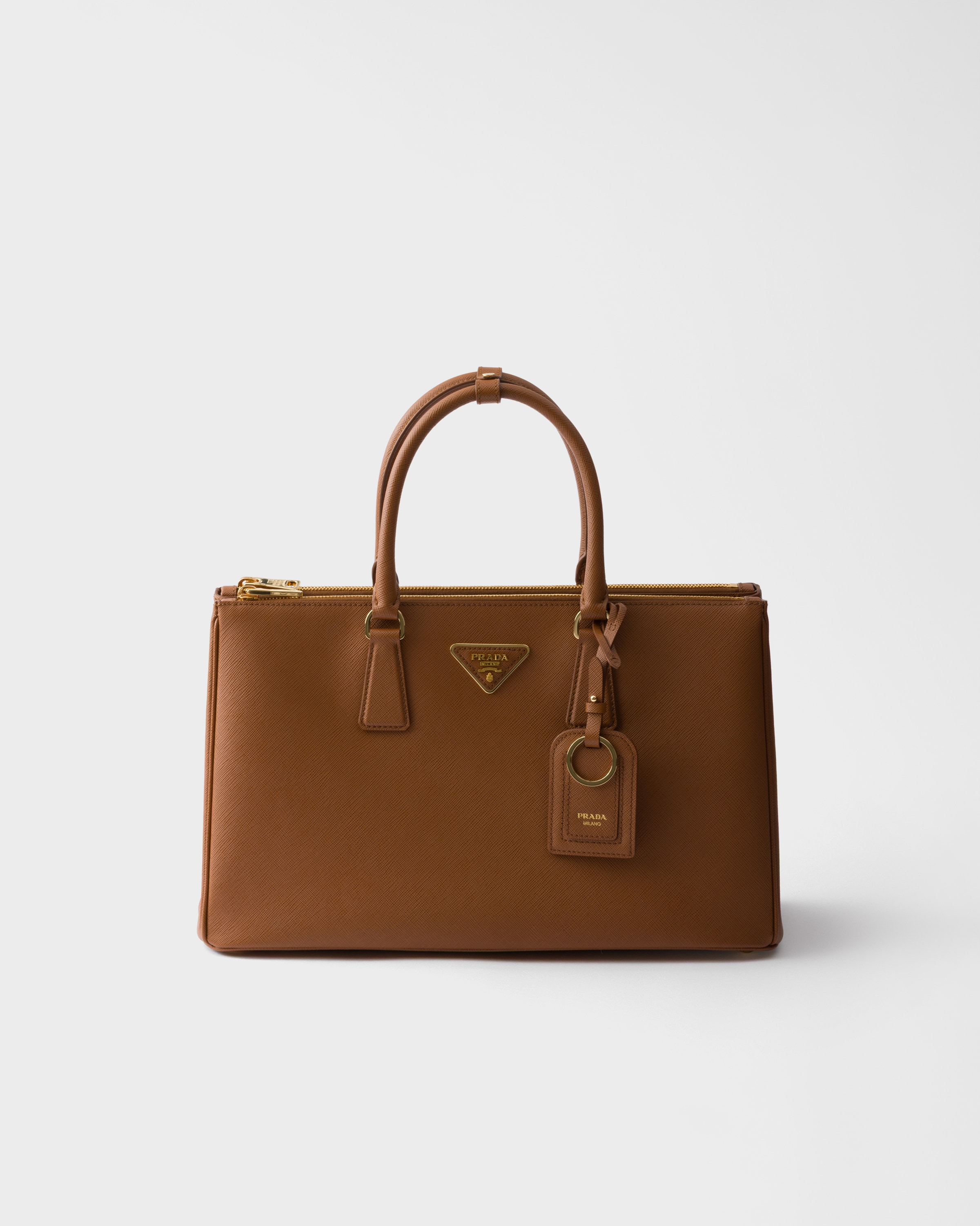 Cognac Prada Galleria Large Saffiano Leather Bag | PRADA