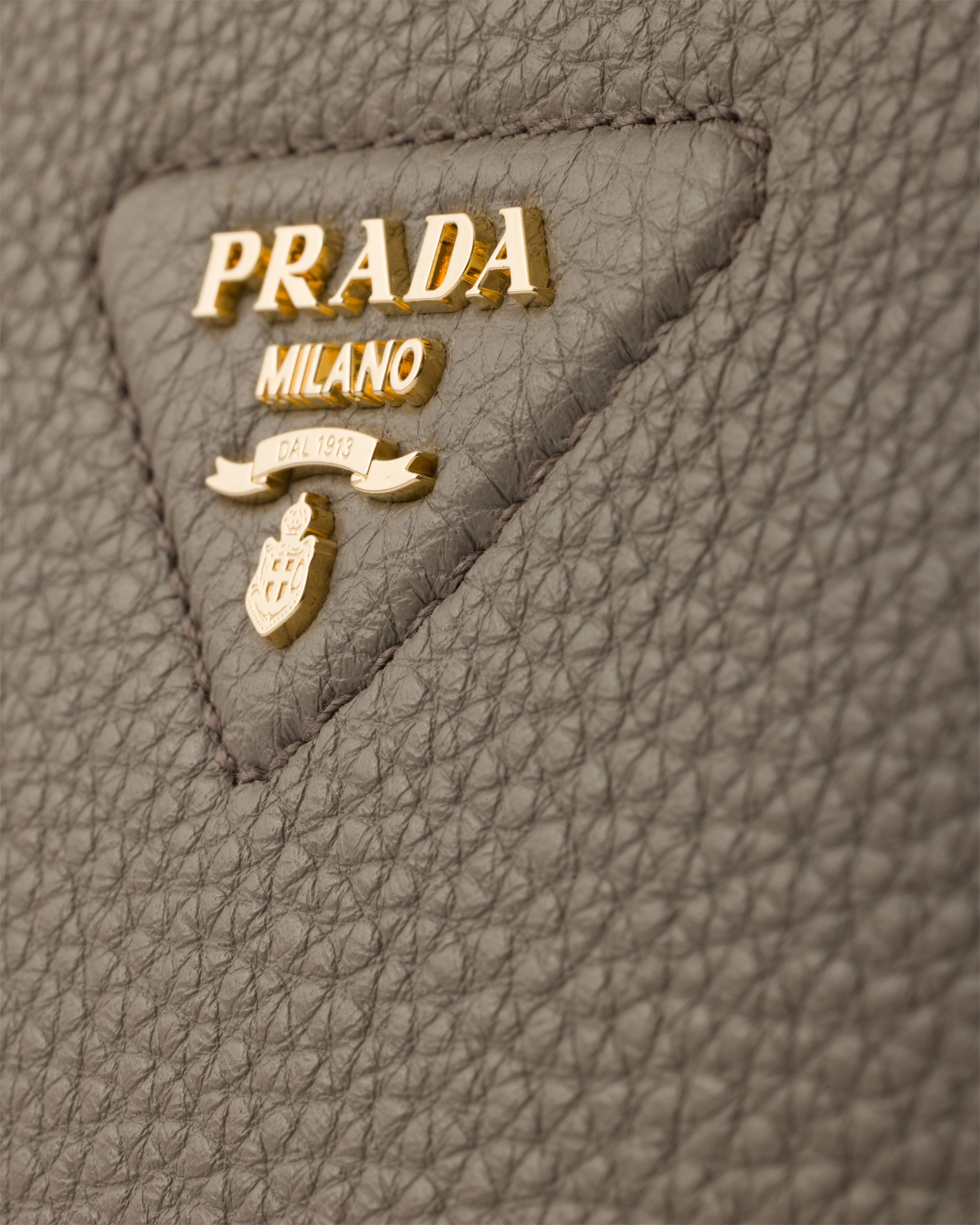 Clay Gray Leather Mini Handbag | PRADA - United States