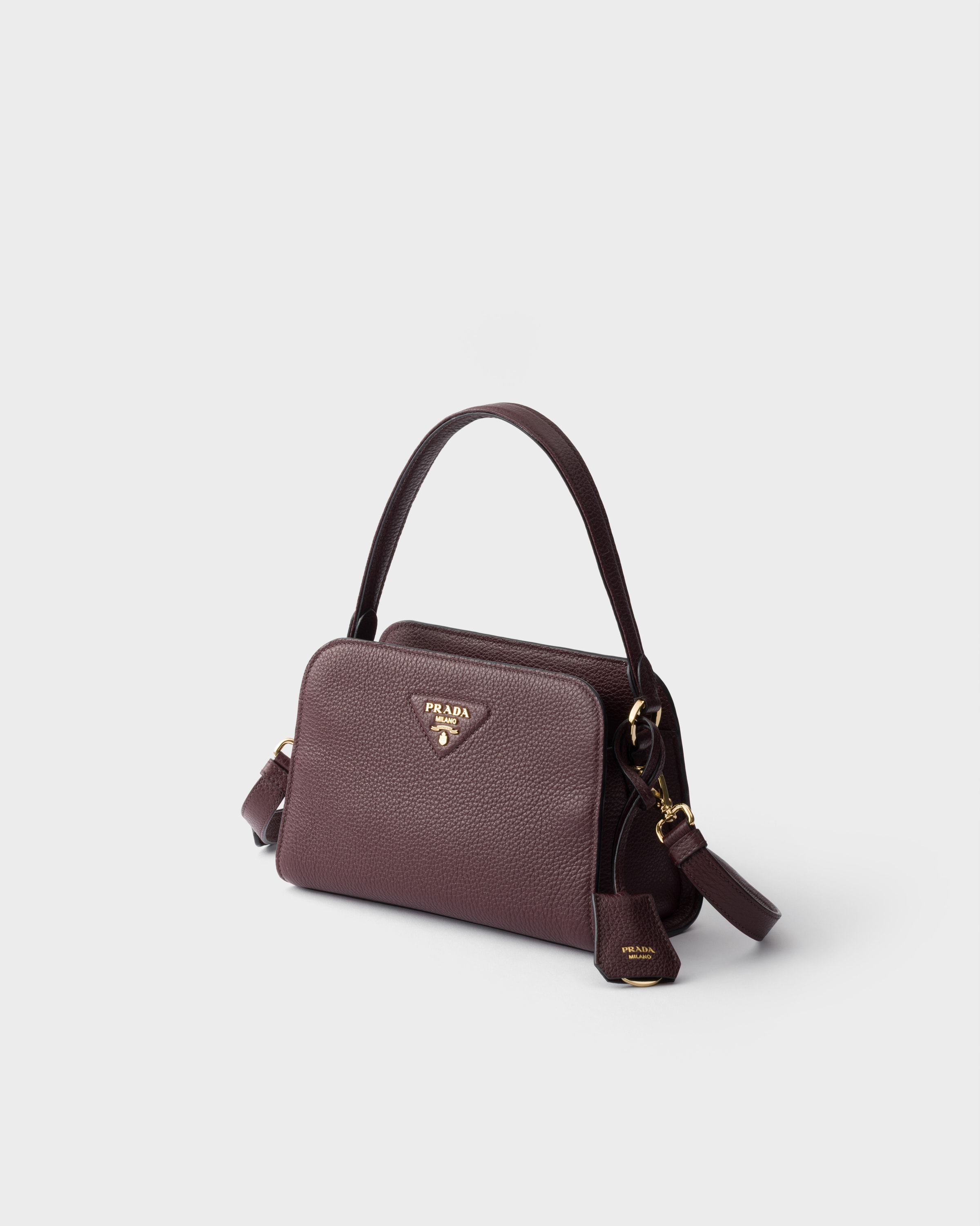 Burgundy Leather Mini Handbag | PRADA - United States