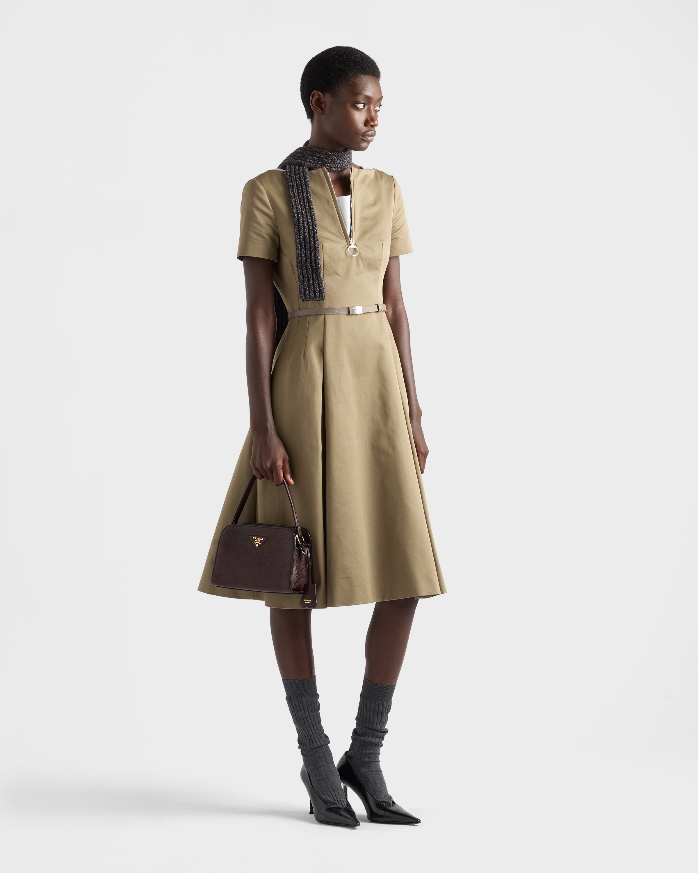 Dark Brown Leather Mini Handbag | PRADA - United States