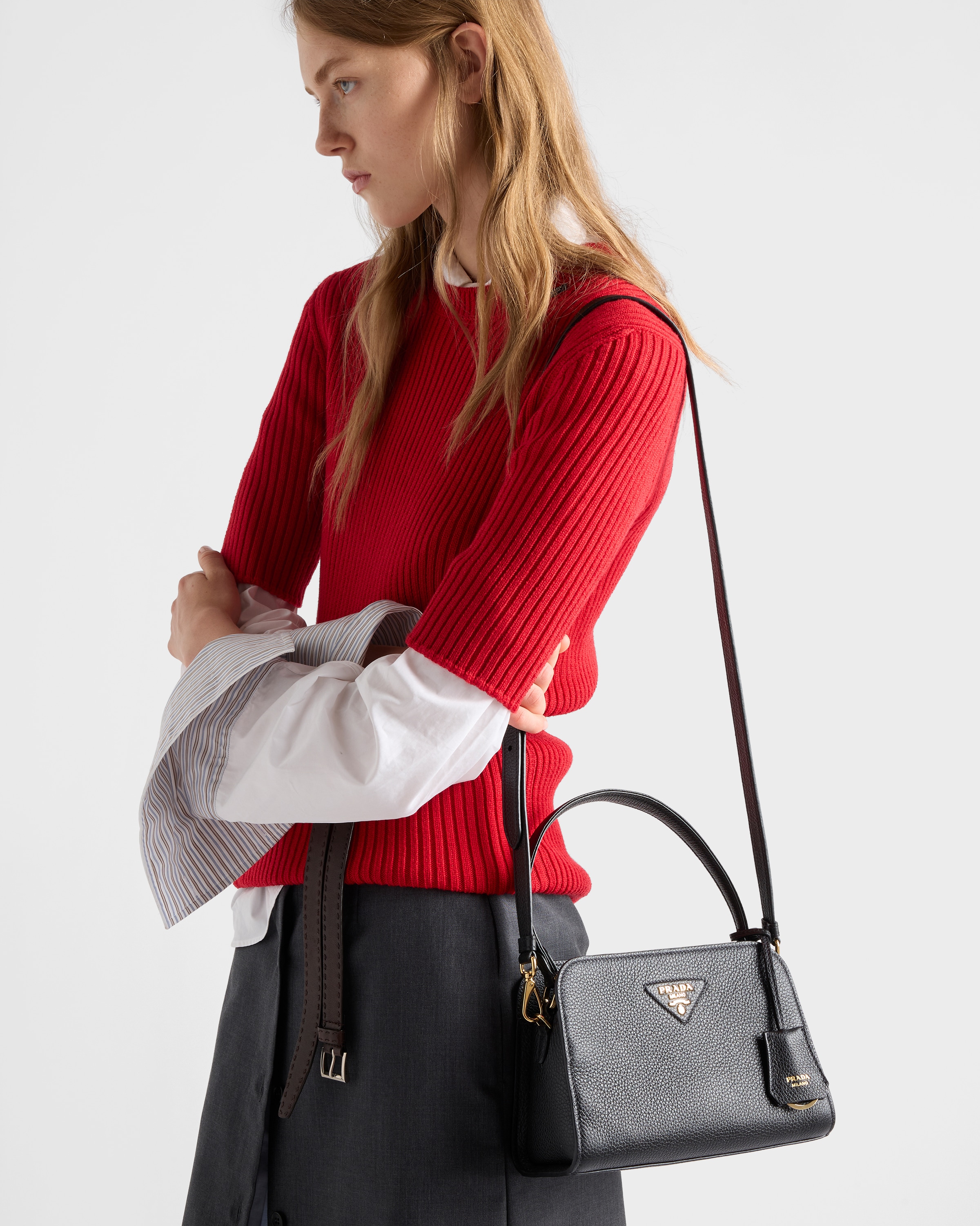 Black Leather Mini Handbag | PRADA - United States