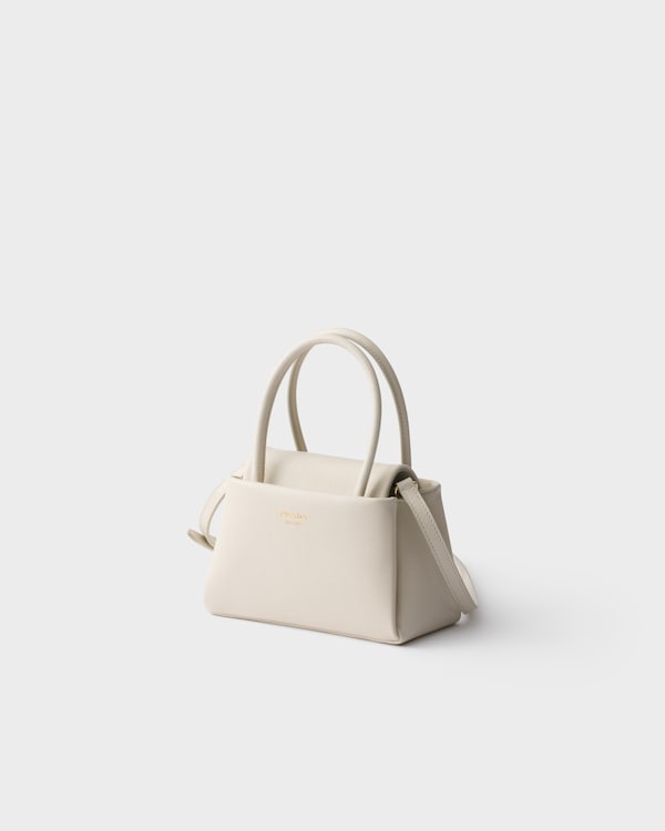 Bolsa Prada Passage mini em couro Saffiano - Branco Giz Bolsa Prada Passage mini em couro Saffiano - Branco Giz