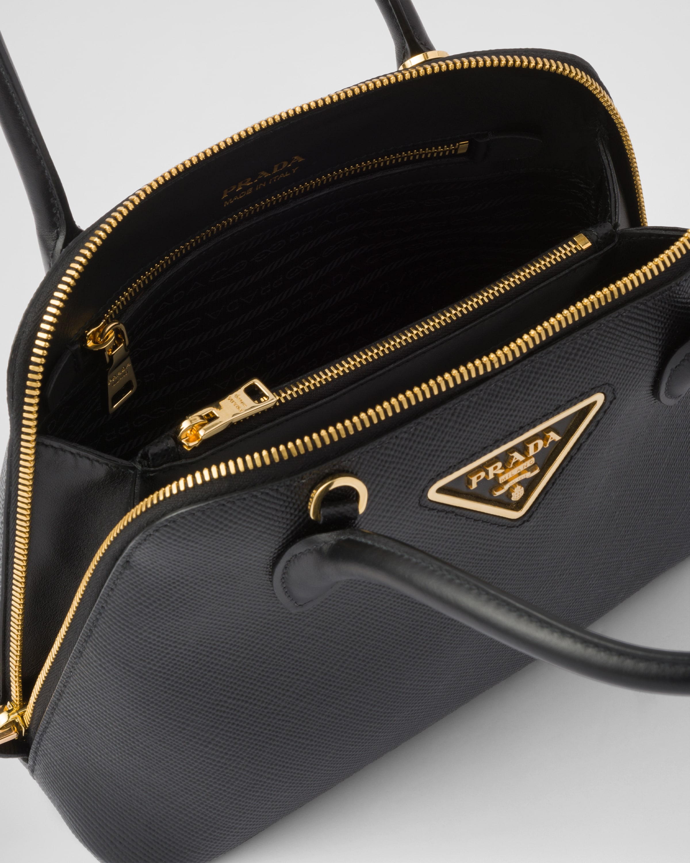 Prada Promenade Saffiano Leather Bag in Black