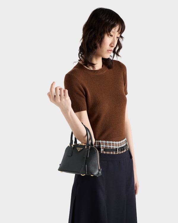 حقيبة Prada Promenade صغيرة من جلد سافيانو - أسود حقيبة Prada Promenade صغيرة من جلد سافيانو - أسود