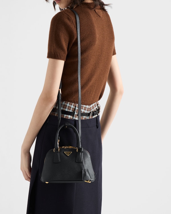 حقيبة Prada Promenade صغيرة من جلد سافيانو - أسود حقيبة Prada Promenade صغيرة من جلد سافيانو - أسود