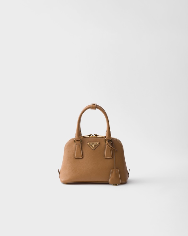 ダークブラウン ミディアム レザー ハンドバッグ | PRADA