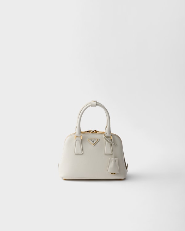 【PRADA】ダーリン ソフトグレインレザー ハンドバッグ ホワイト ブラック プラダ ダーリン ソフトグレインレザー ハンドバッグ