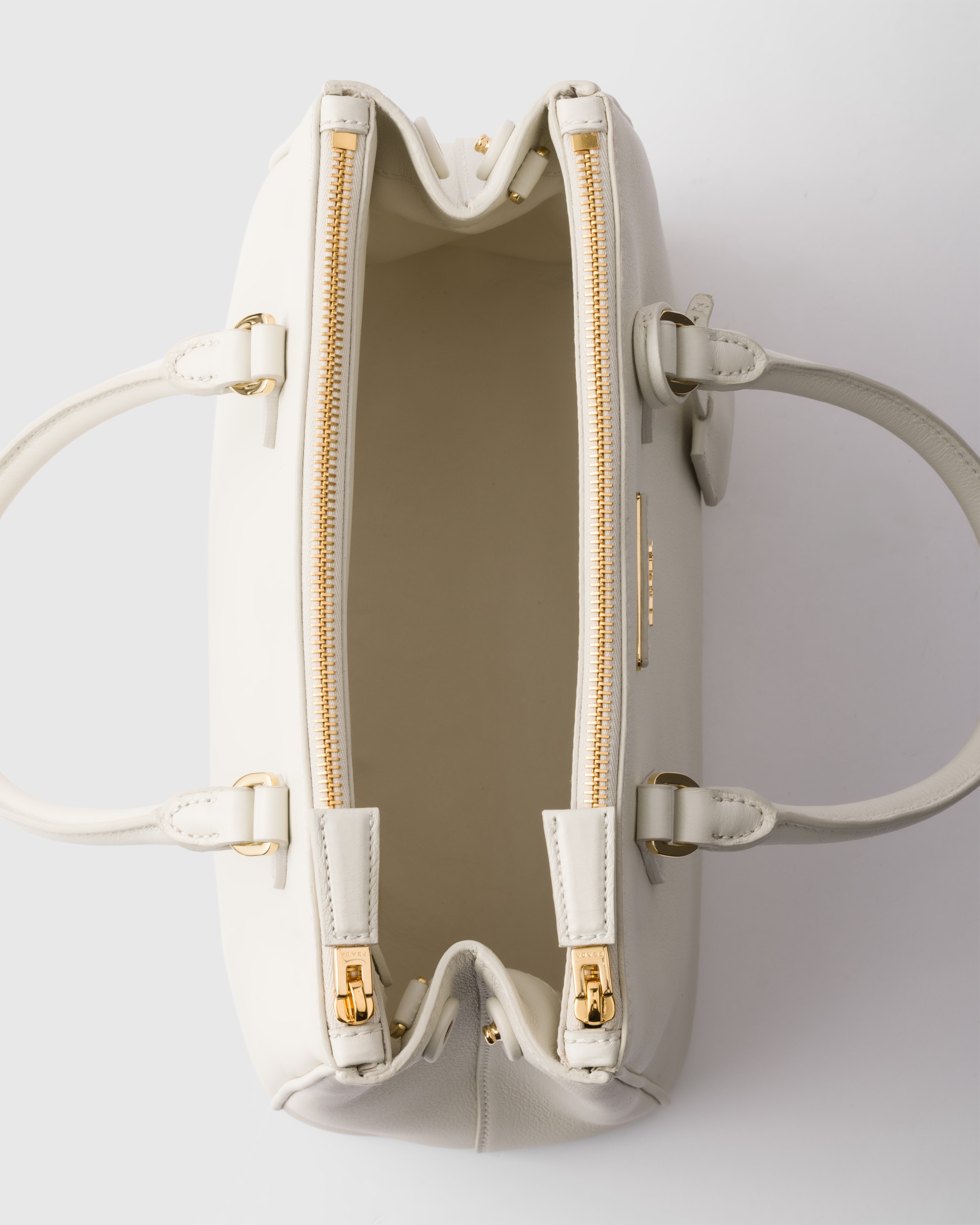 Shop Prada Medium Galleria Leather Bag In White