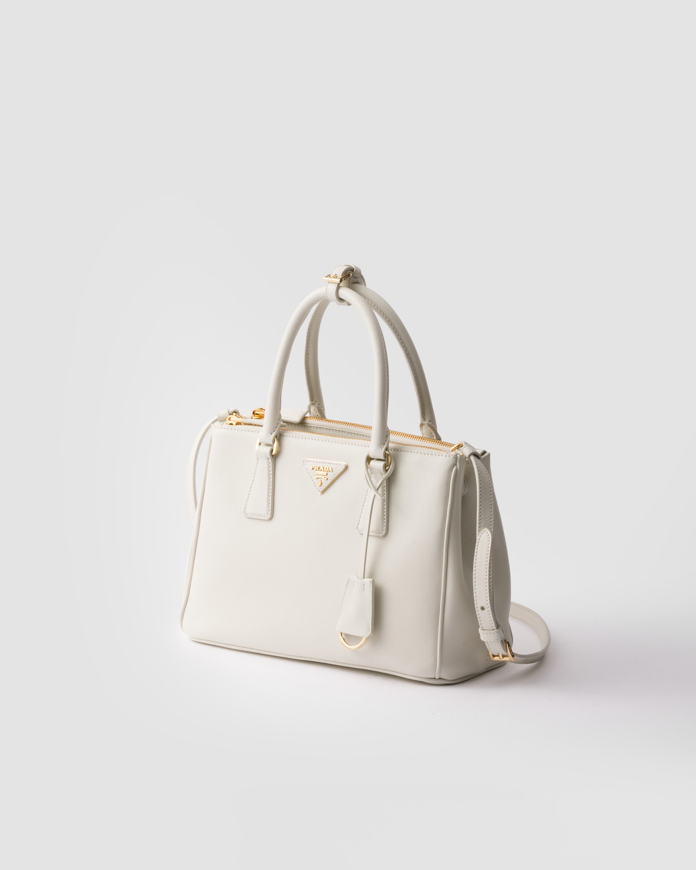 Shop Prada Medium Galleria Leather Bag In White