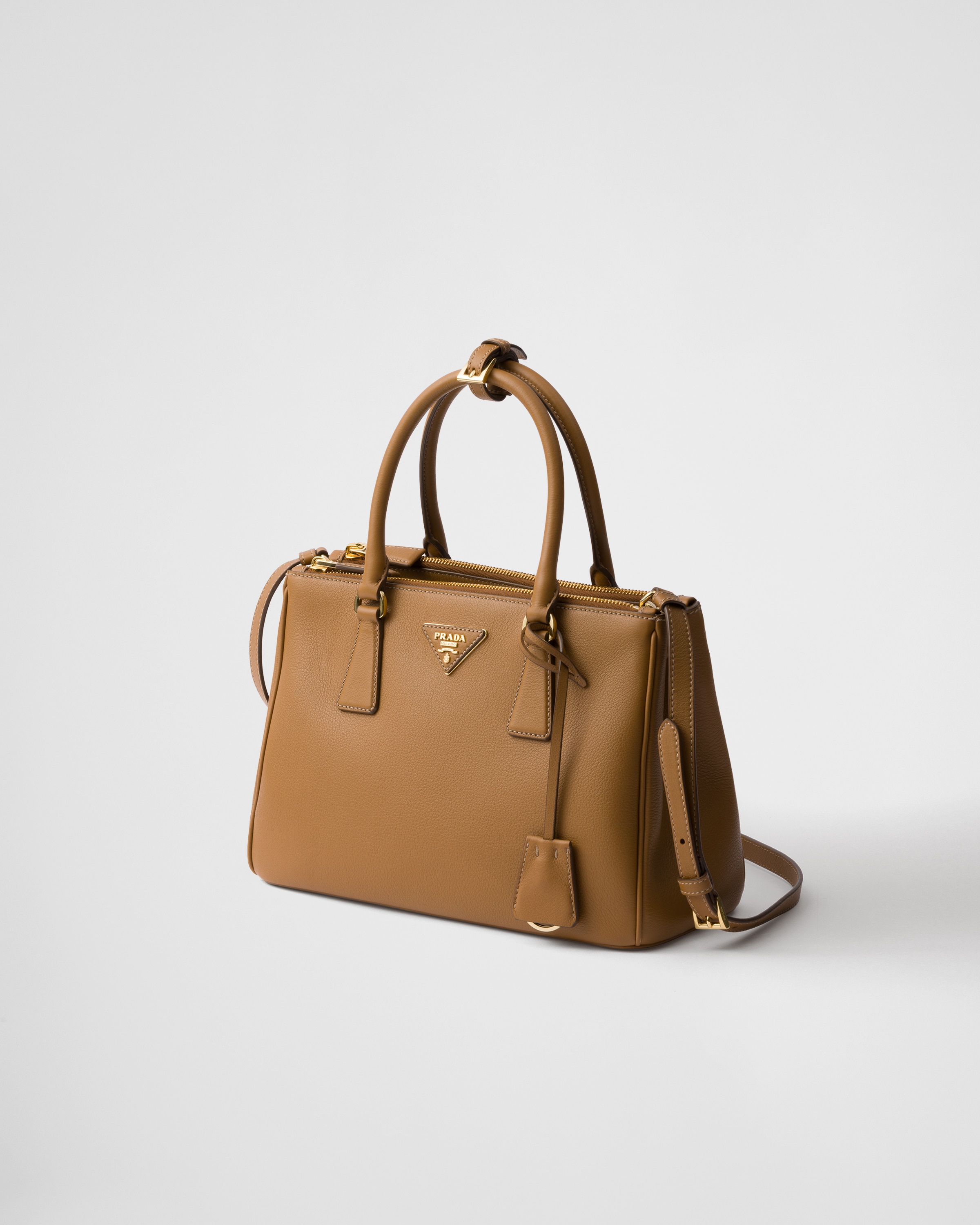 Prada Galleria Medium Leather Top-handle Bag In Caramel