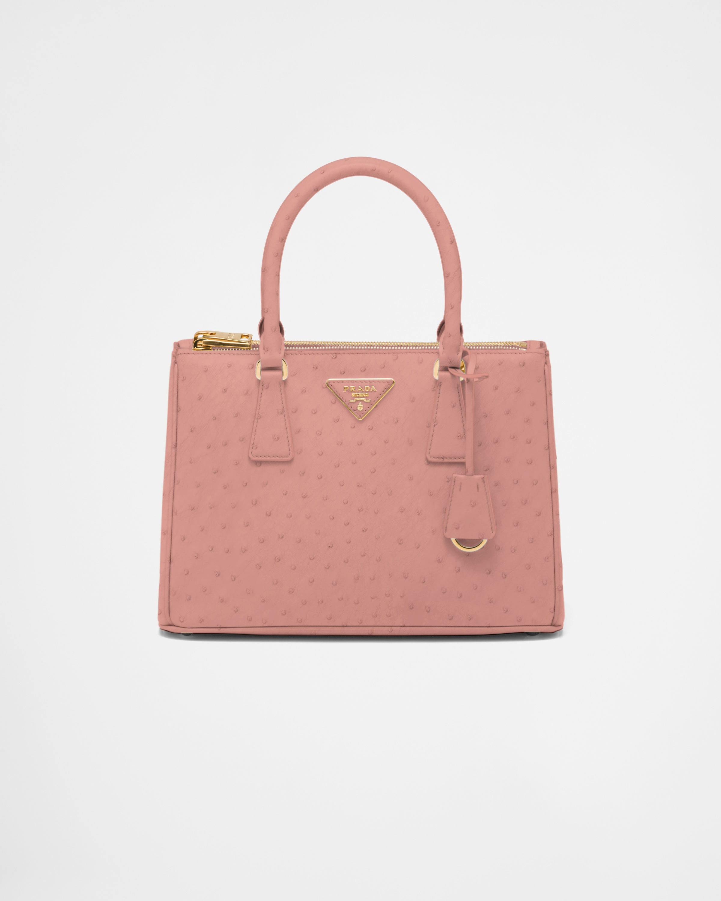 Petal Pink Medium Prada Galleria Ostrich Leather Bag PRADA