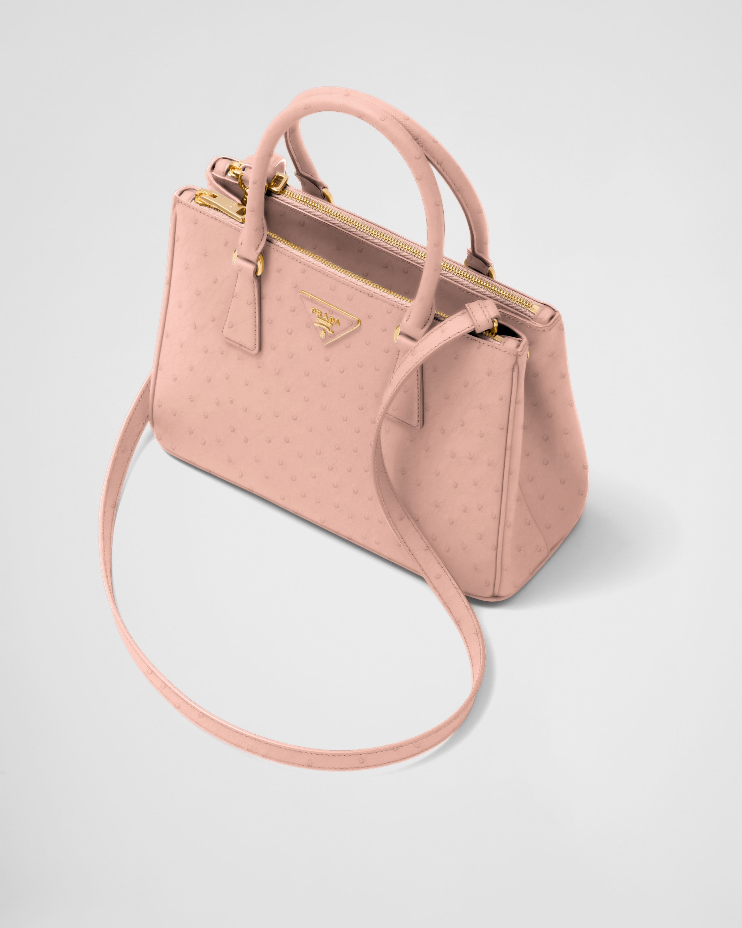 PRADA エキゾチックレザーオーストリッチ ショルダーバッグ ピンク PRADA エキゾチックレザーオーストリッチ ショルダーバッグ ピンク