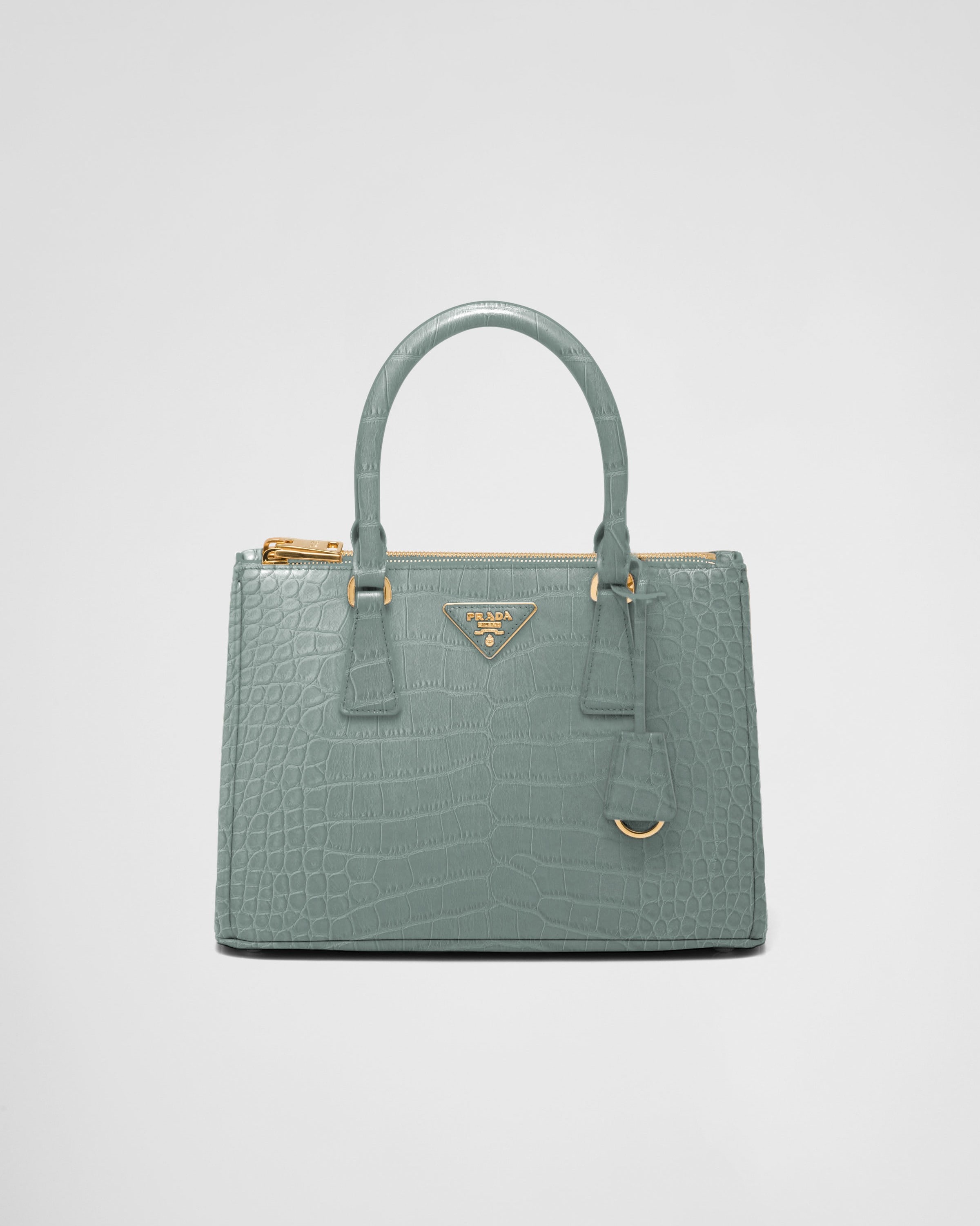 Periwinkle Blue Medium Prada Galleria Crocodile Leather Bag PRADA