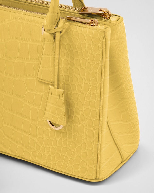 Prada Galleria medium crocodile leather bag - Sunny Yellow Prada Galleria medium crocodile leather bag - Sunny Yellow