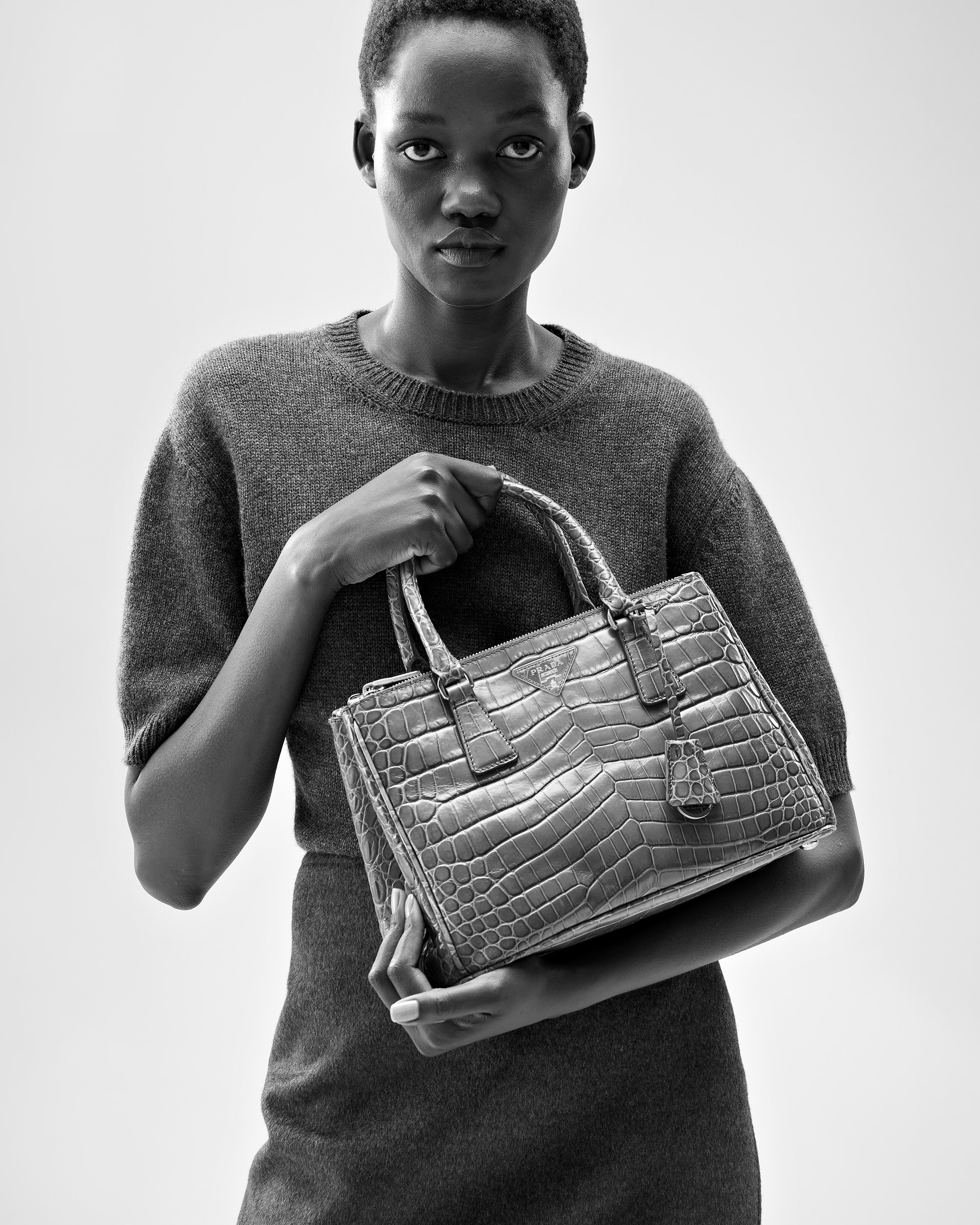 Prada 2024 crocodile clutch