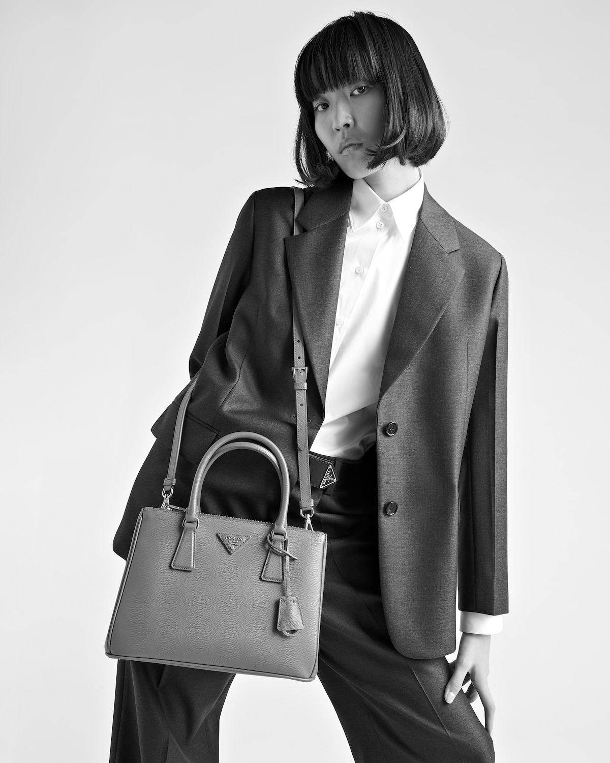 Aqua Medium Prada Galleria Saffiano Leather Bag PRADA