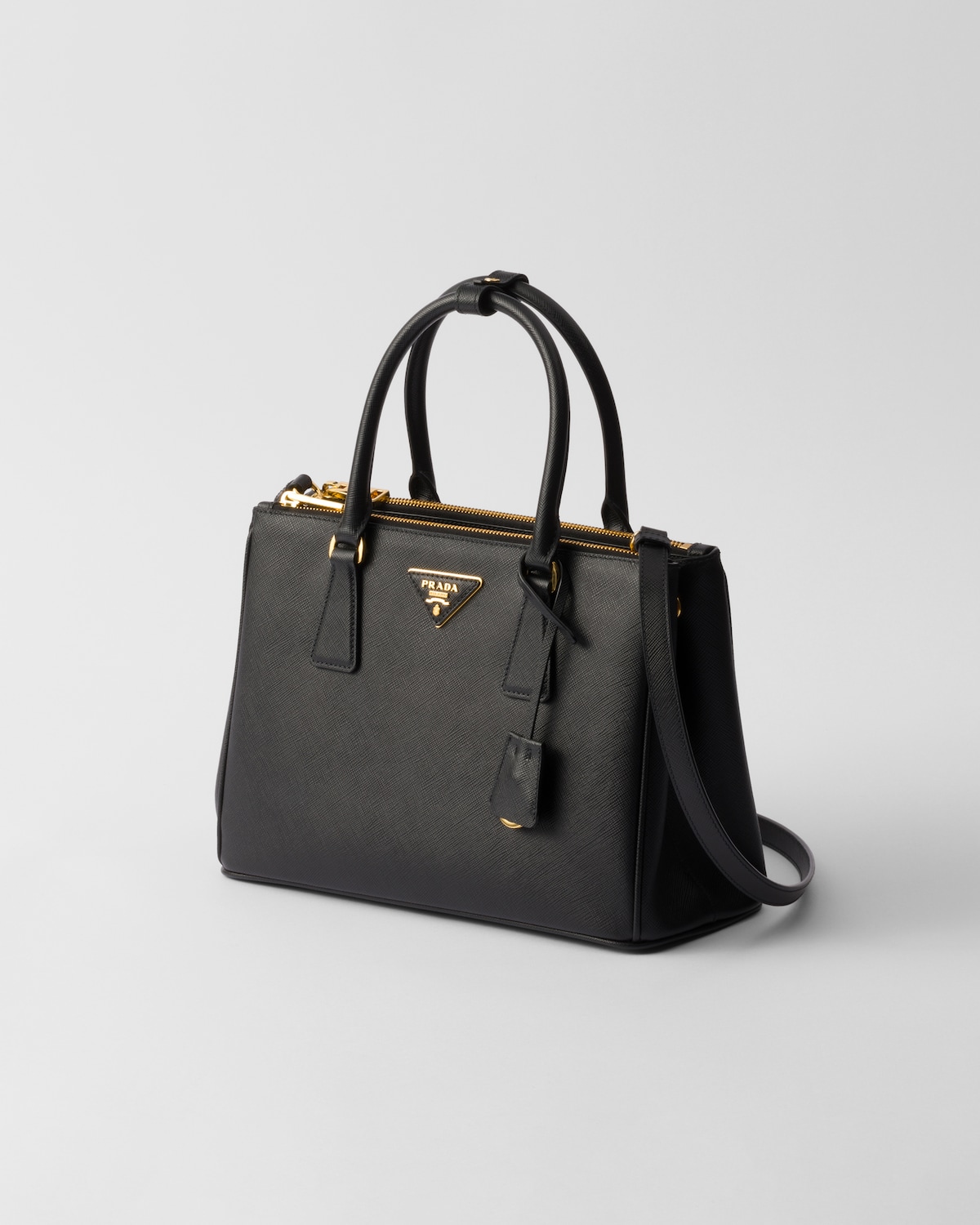 Black Medium Prada Galleria Saffiano Leather Bag PRADA