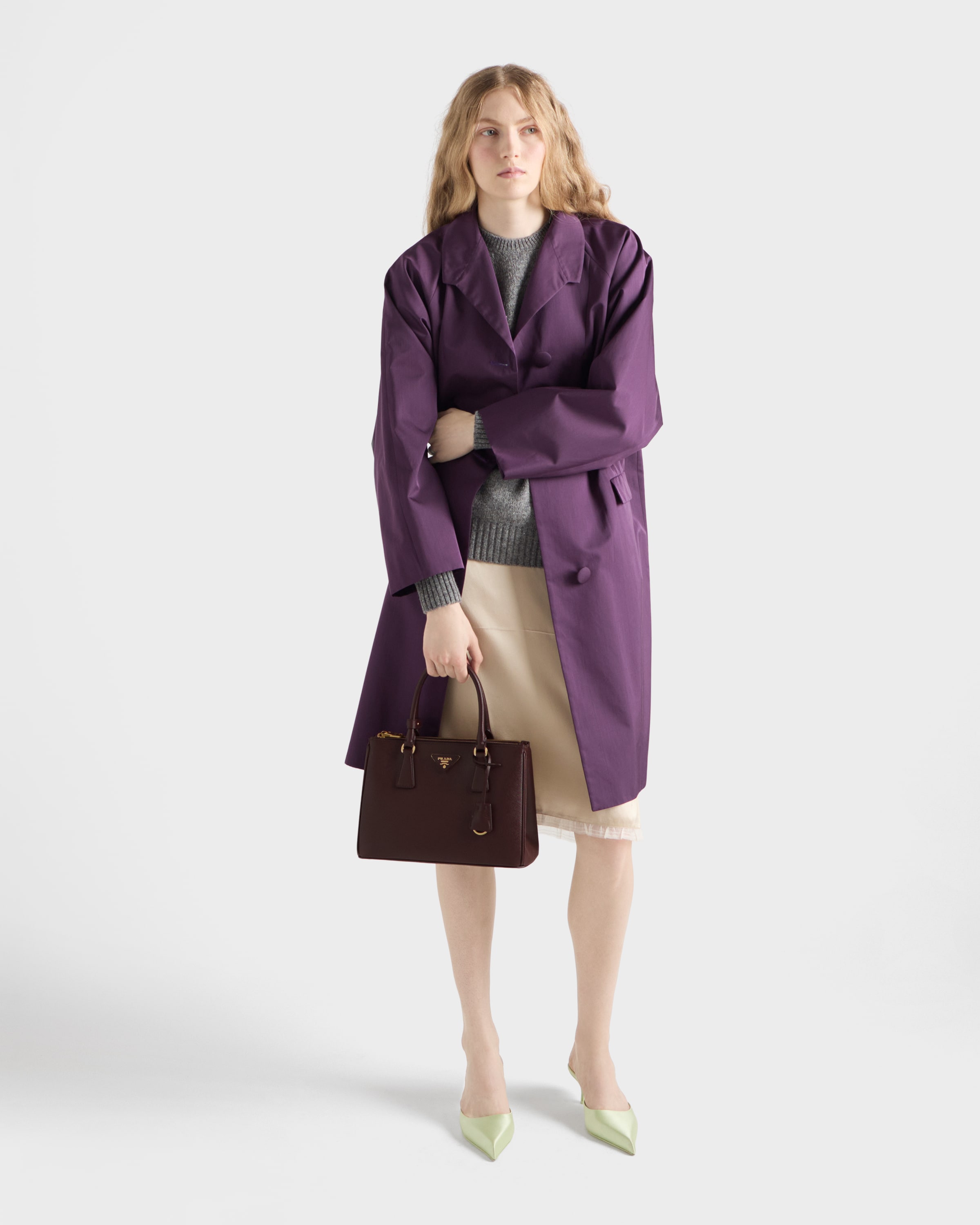 Prada Mittelgrosse  Galleria Tasche Aus Saffiano-leder In Burgundy