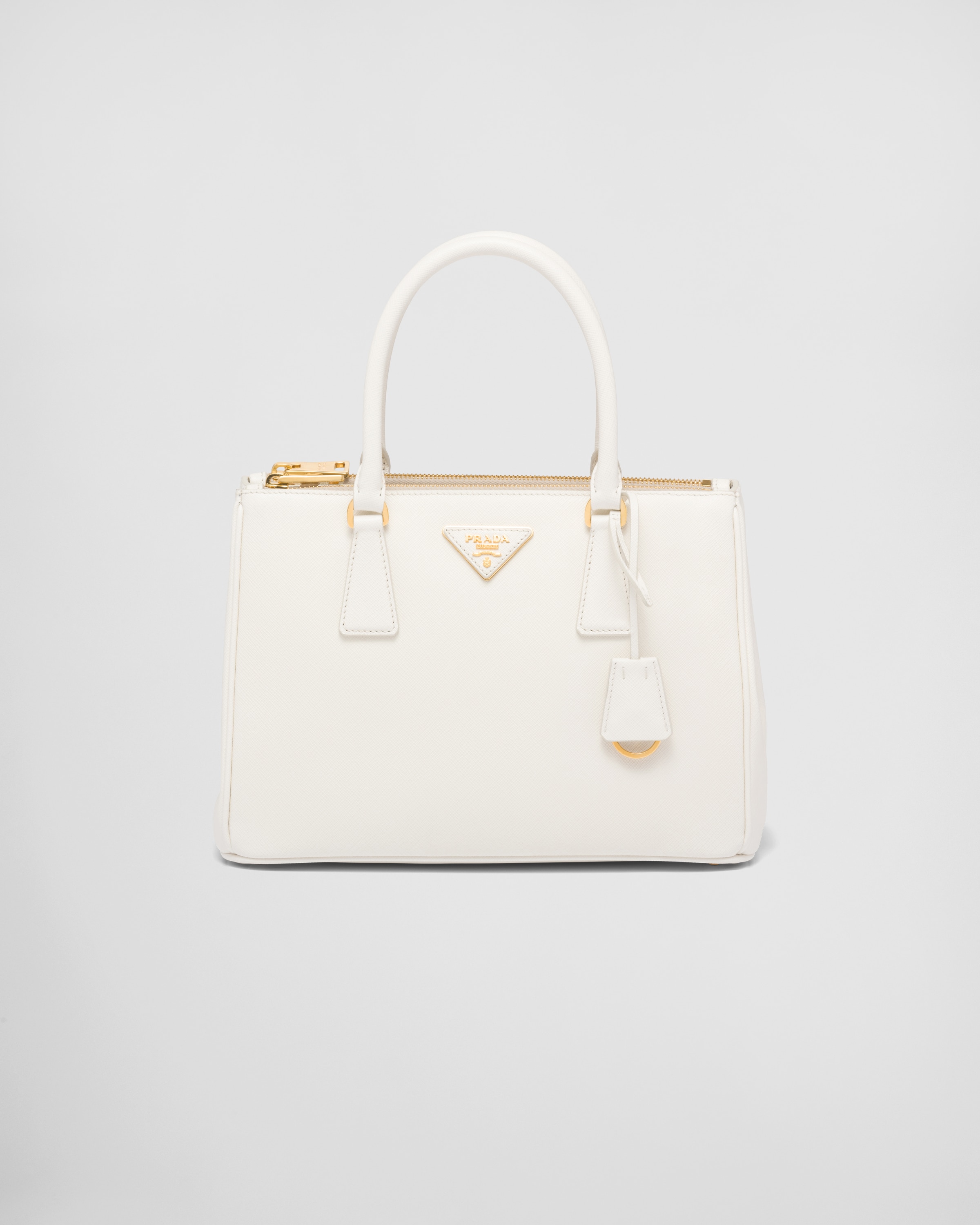 White Medium Prada Galleria Saffiano Leather Bag