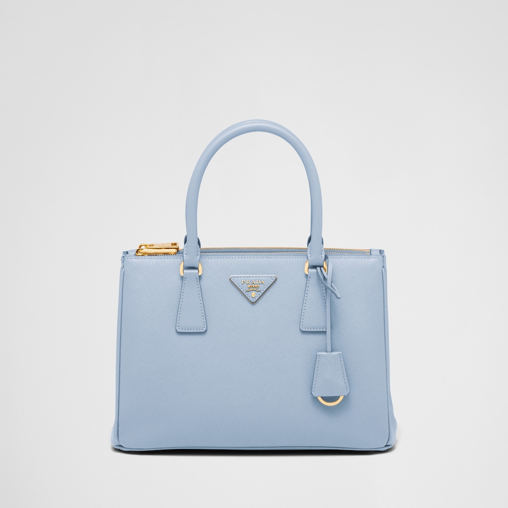 Light Blue Medium Prada Galleria Saffiano leather bag | Prada