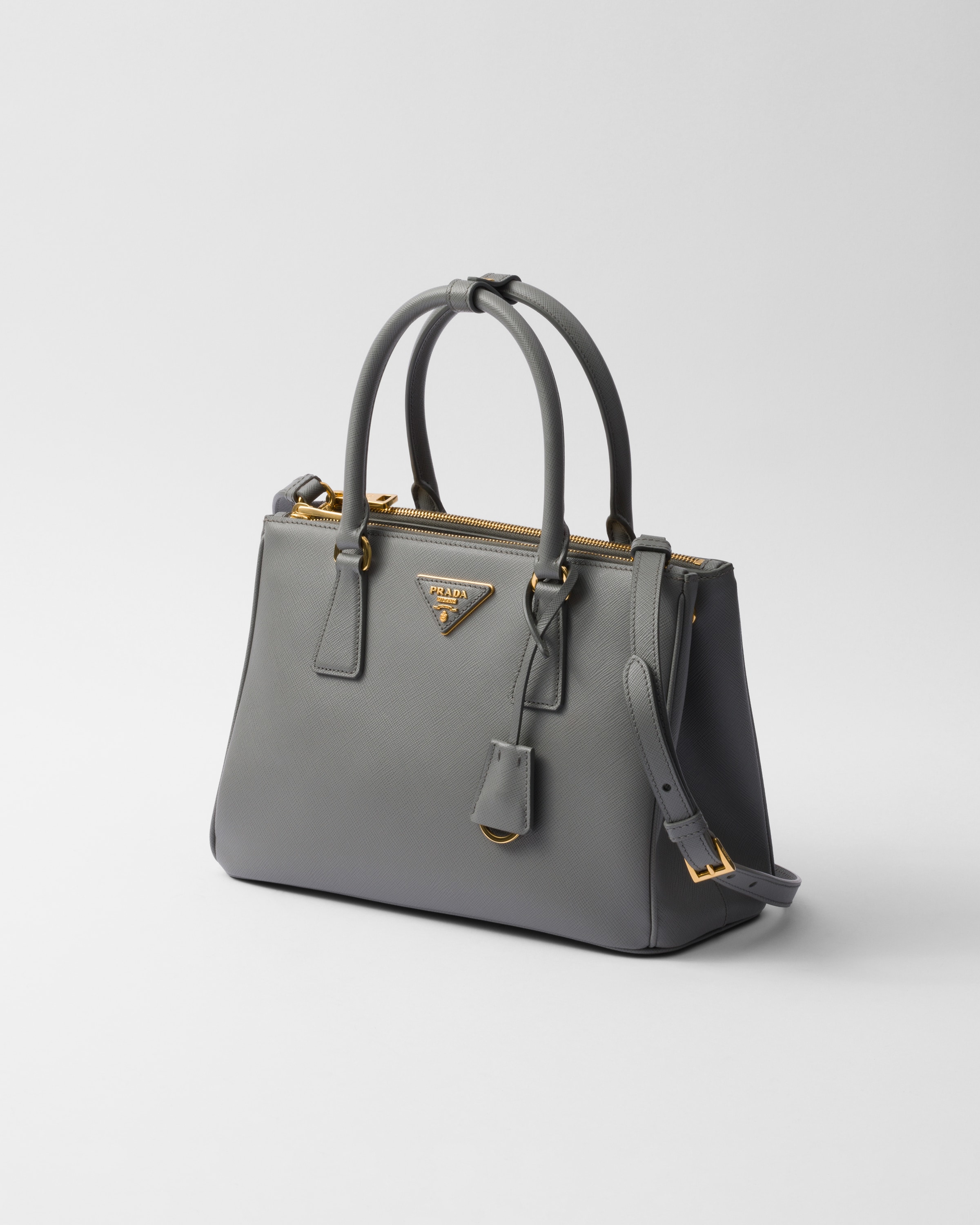 Slate Gray Medium Prada Galleria Saffiano Leather Bag PRADA