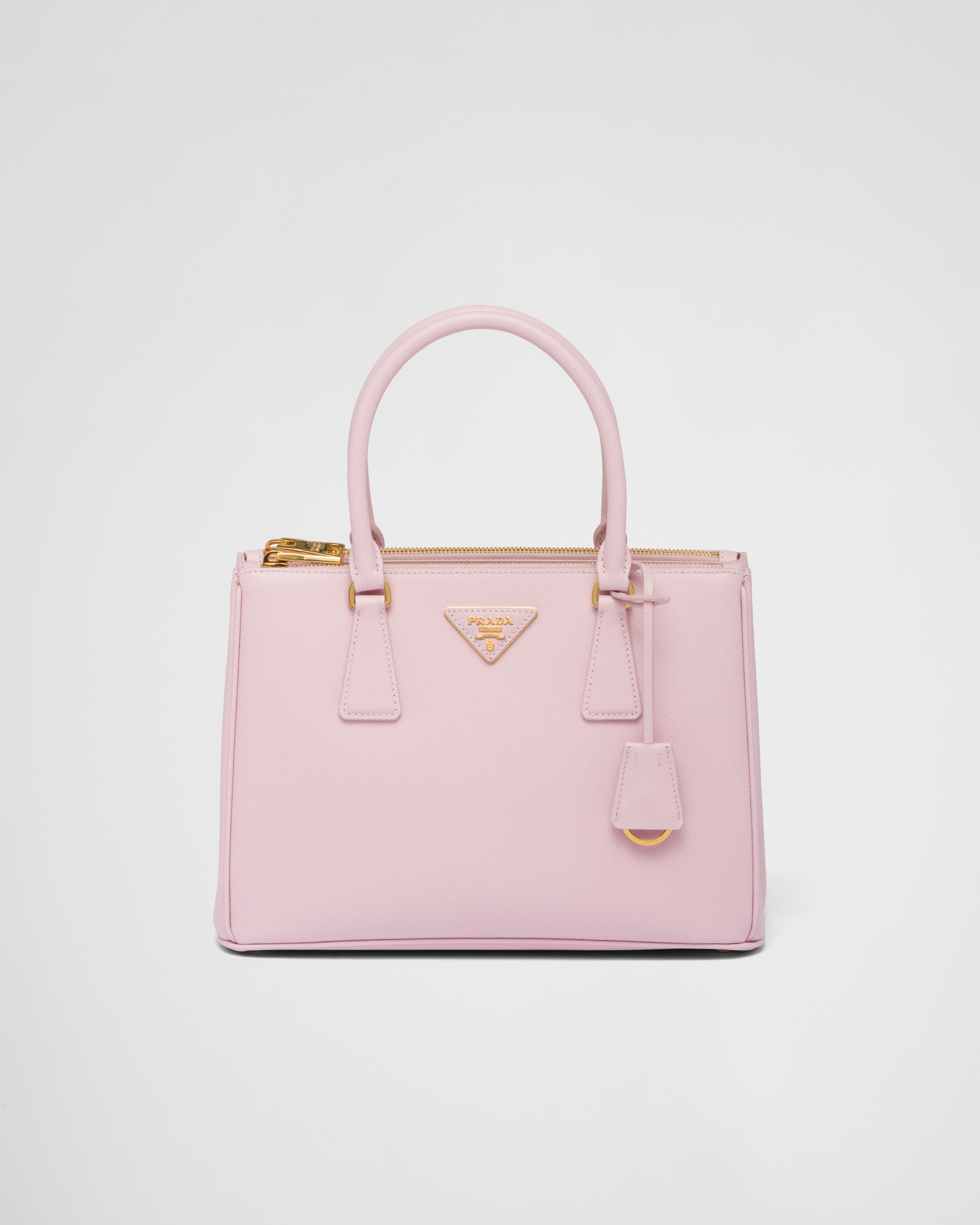 Alabaster Pink Prada Galleria Satin Mini-bag With Crystals