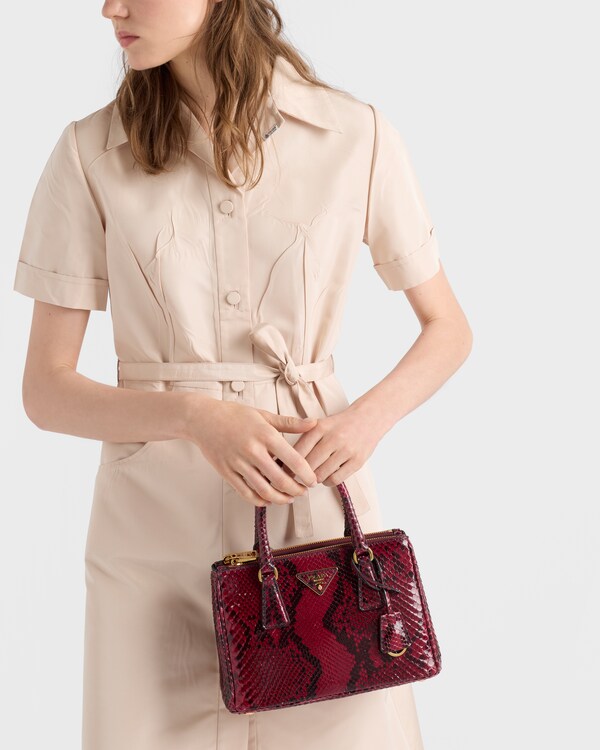 Prada Galleria small python leather bag - Ruby Red Prada Galleria small python leather bag - Ruby Red