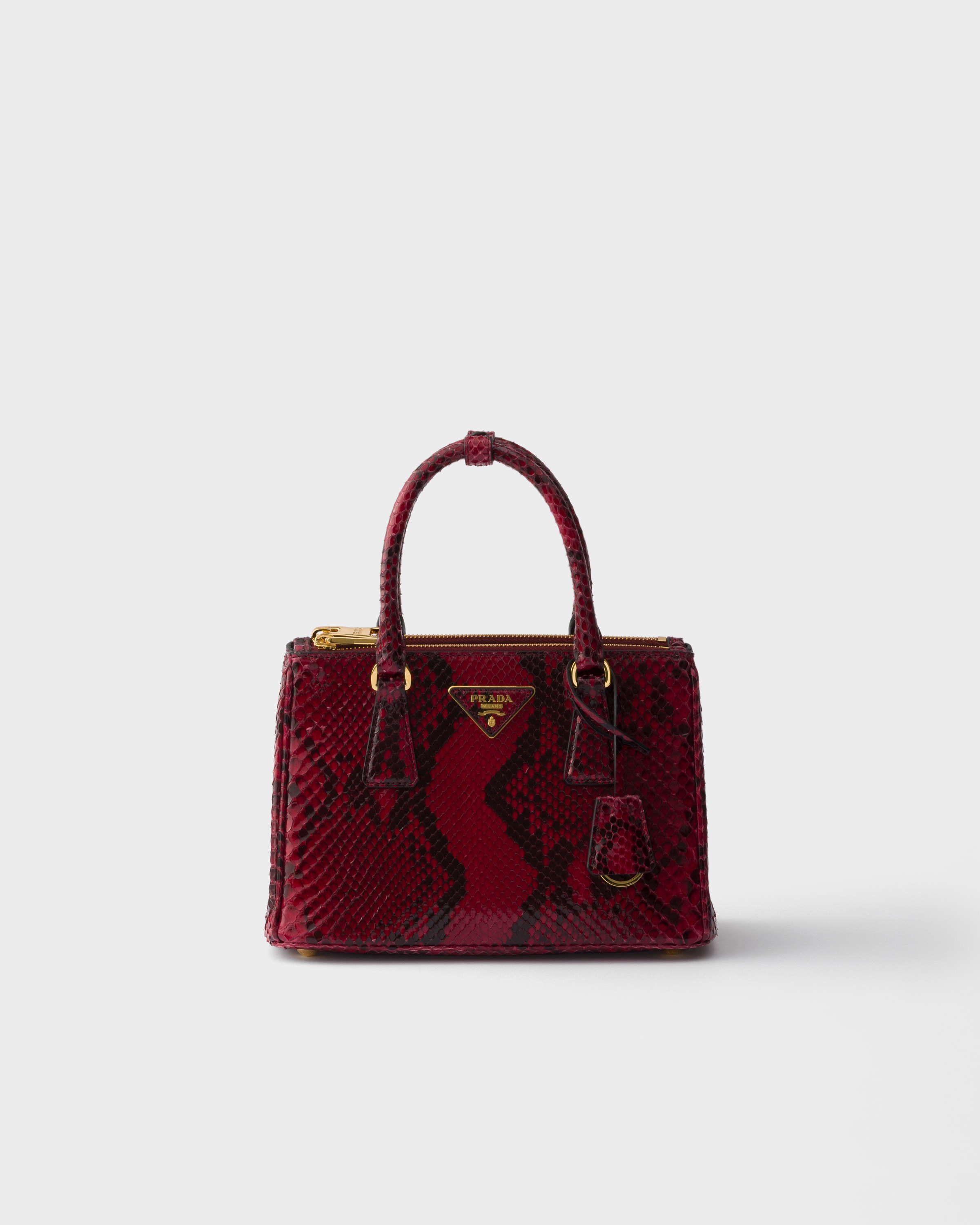 Galleria small python leather bag — Ruby Red — 1BA896_2AMY_F0041_V_EOO