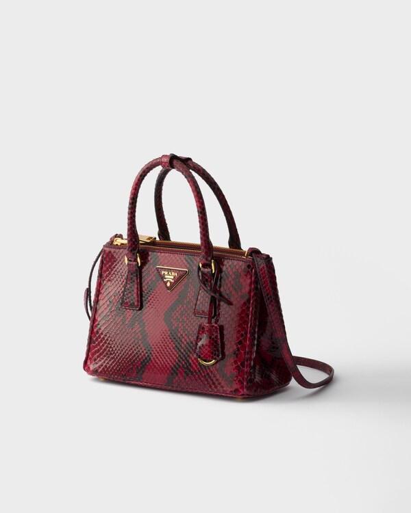 Prada Galleria small python leather bag - Ruby Red Prada Galleria small python leather bag - Ruby Red