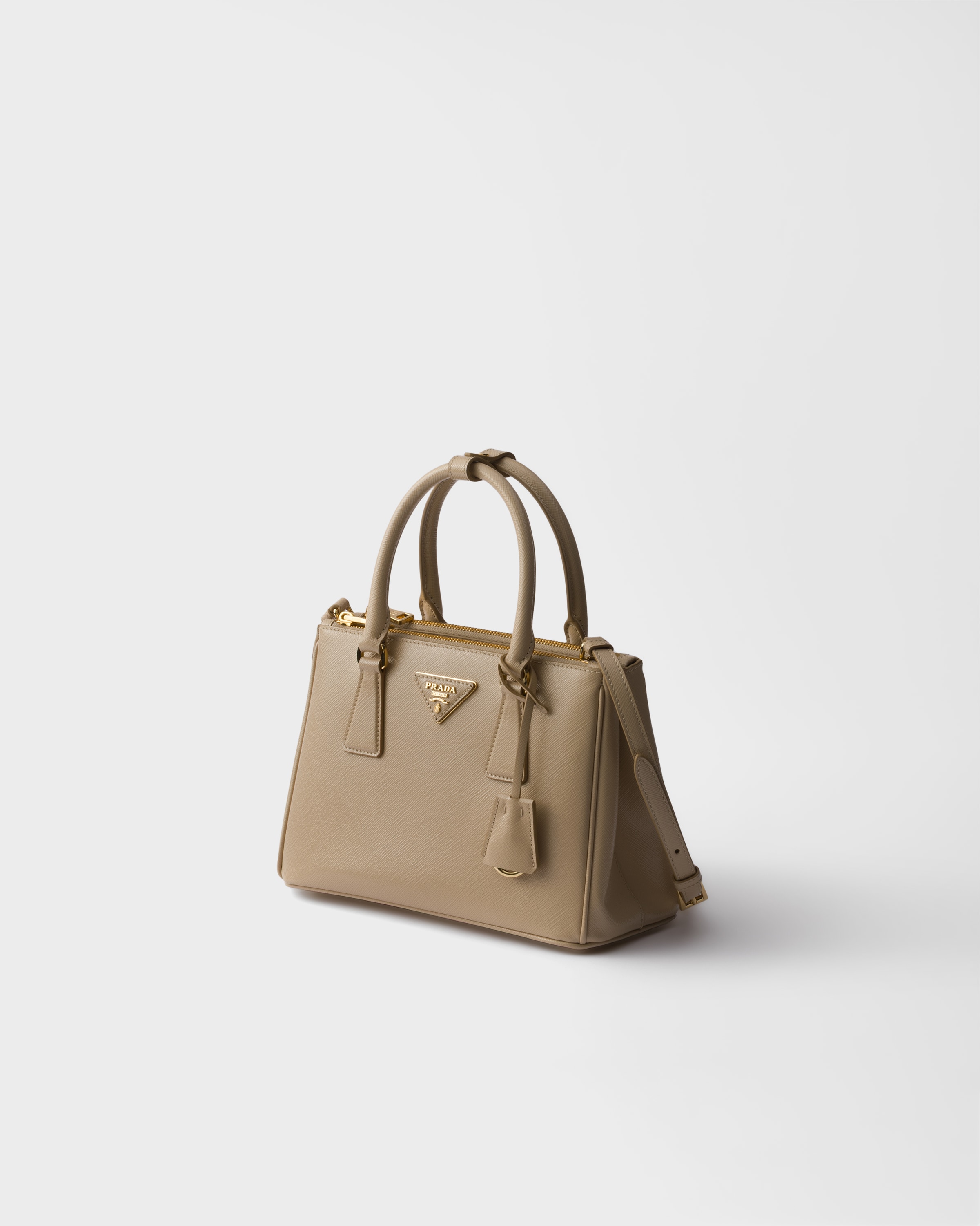 Travertine Stone Prada Galleria small patent Saffiano leather bag