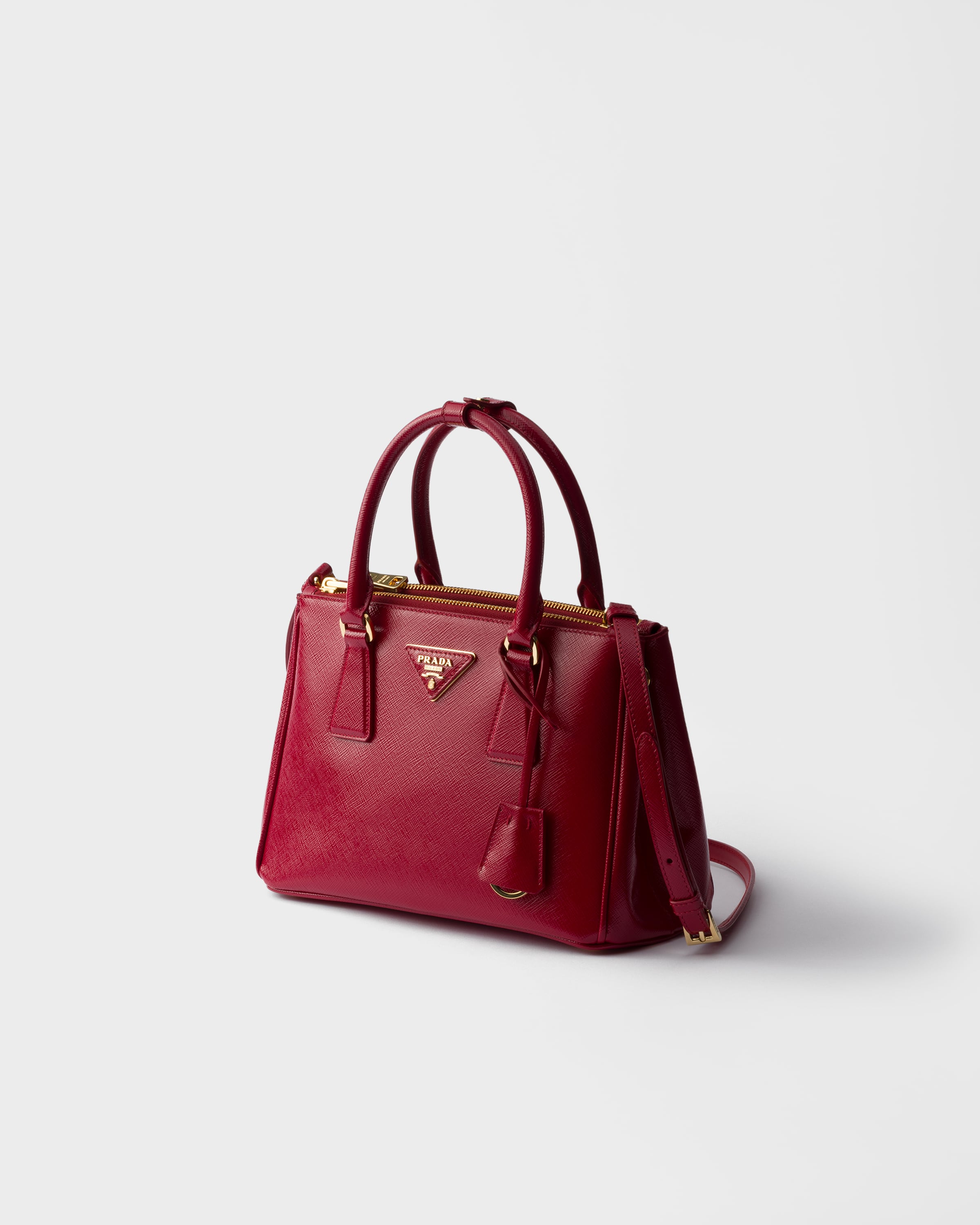 Cherry Red Prada Galleria Small Patent Saffiano Leather Bag | PRADA