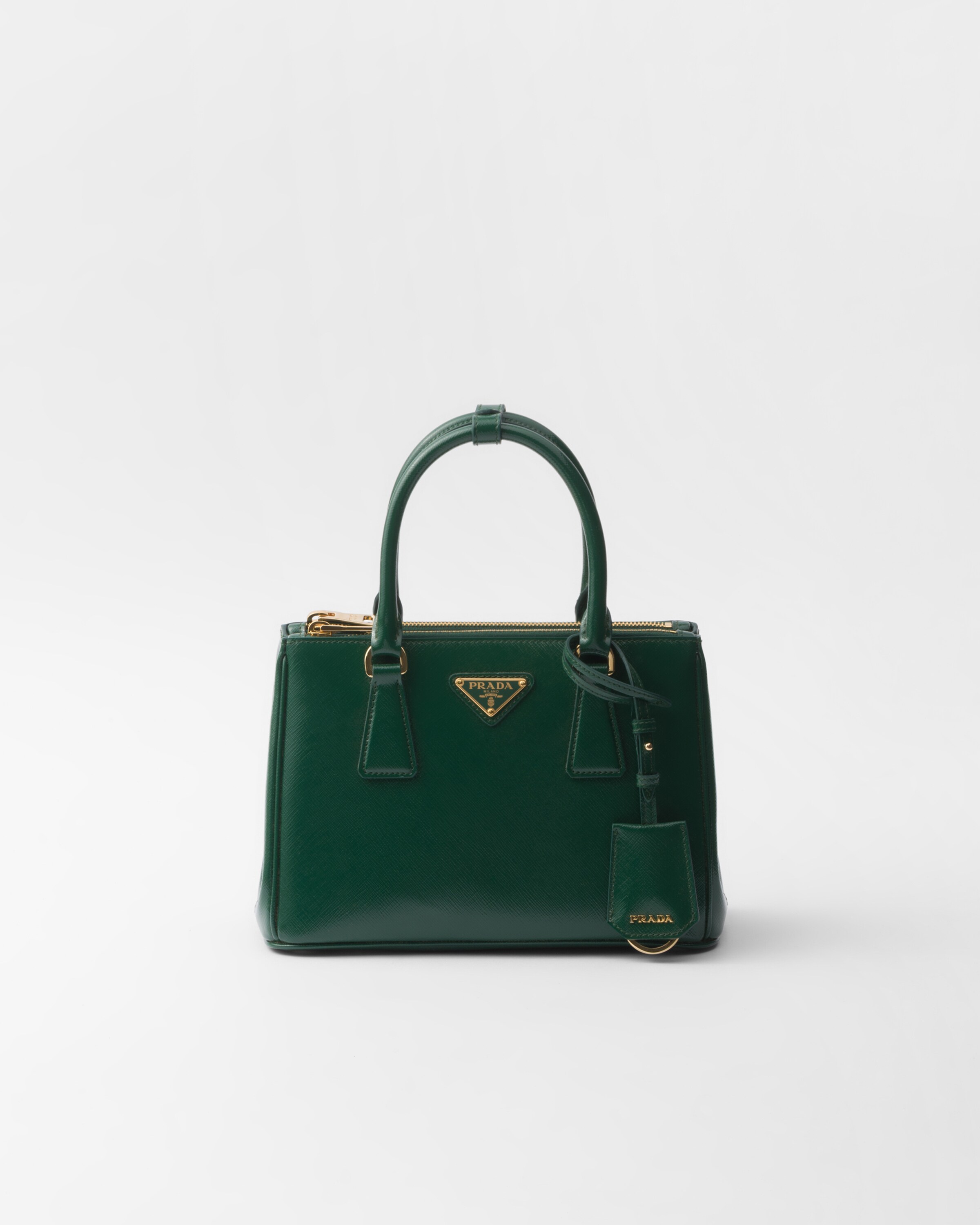 PRADA grand sac à main cuir vert forêt TBEG authentique | eBay