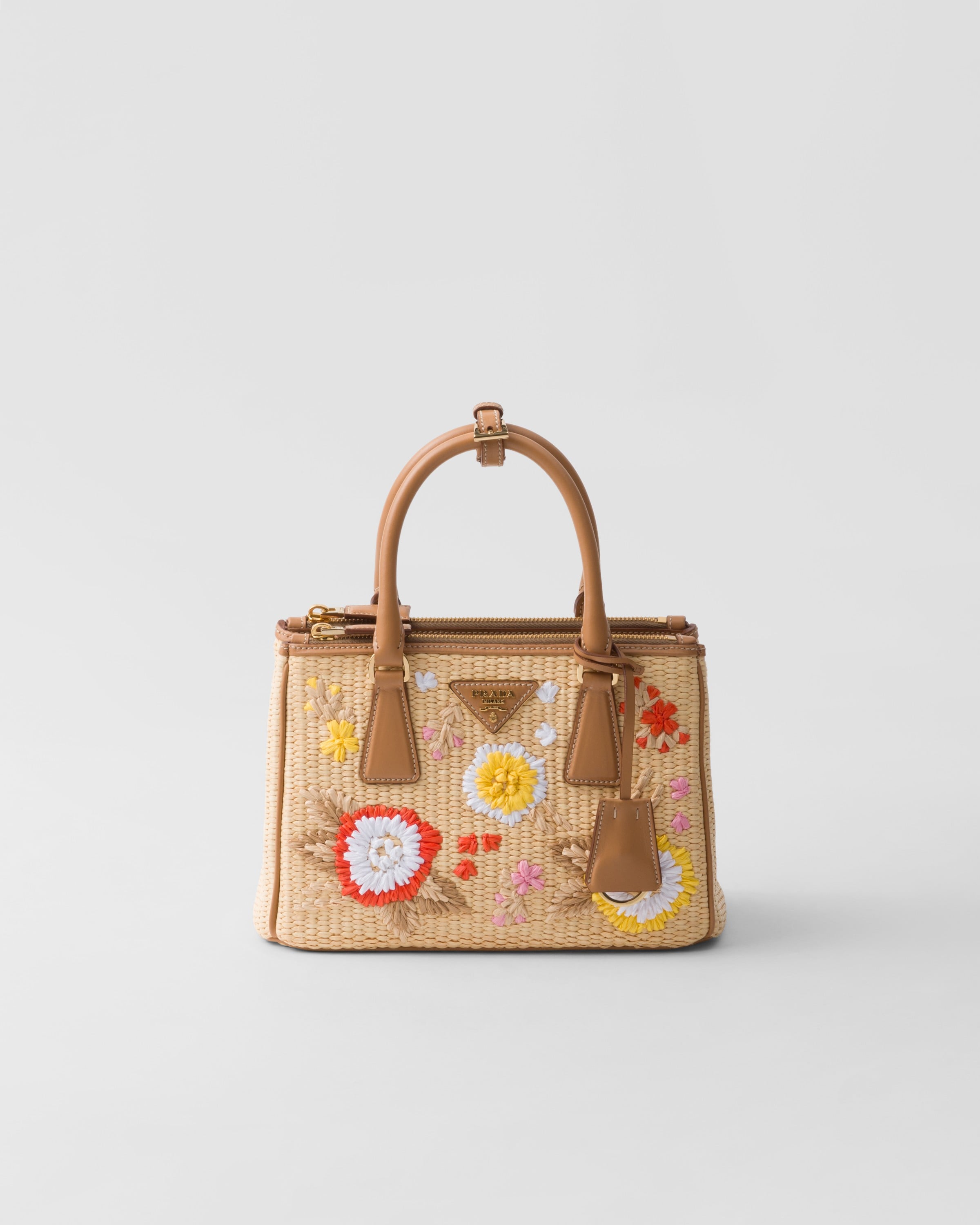 Prada Small Galleria Saffiano Crochet Handbag