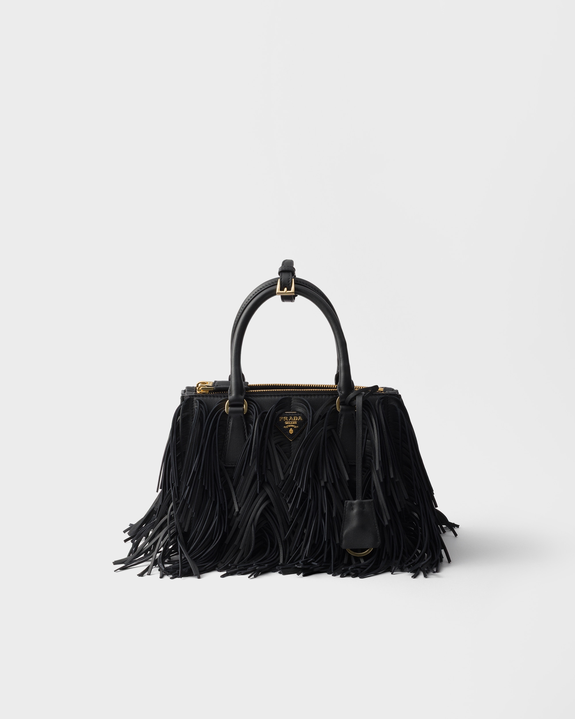 Petit sac Prada Galleria en cuir avec frange