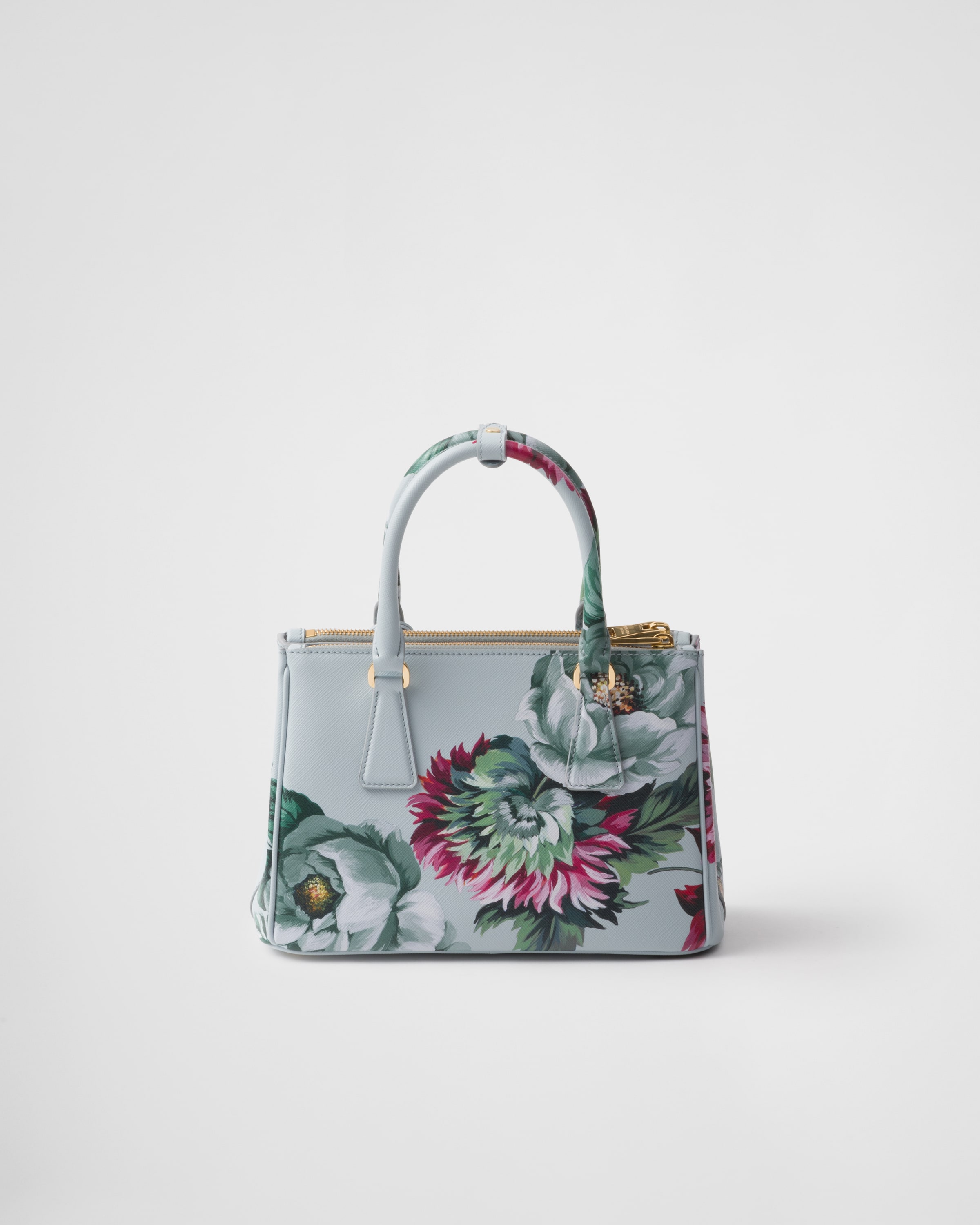 Shop Prada Galleria Printed Saffiano Leather Bag In Sage Green