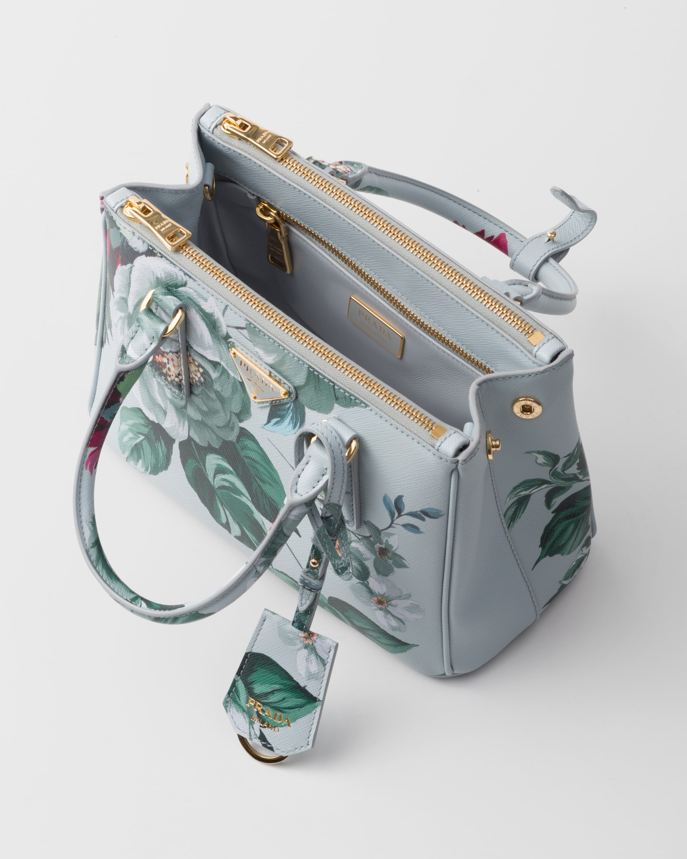 Sage Green Prada Galleria Printed Saffiano Leather Bag PRADA
